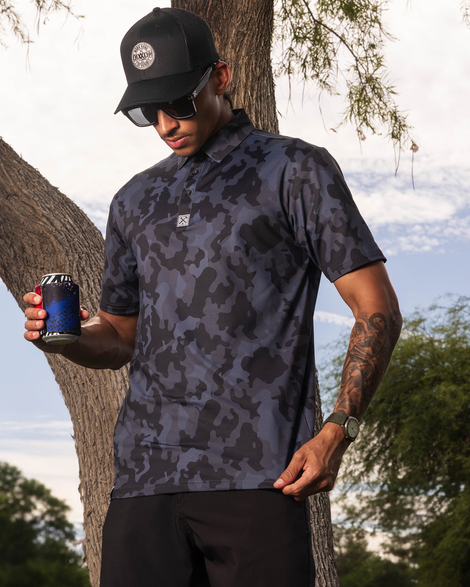 新品　BRIEFING MENS CAMO PRINT POLO ブラック Black Camo Party Polo | Dixxon Flannel Co.