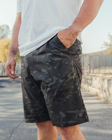 Dixxon Black Camo Hybrid Shorts: Style & Durability