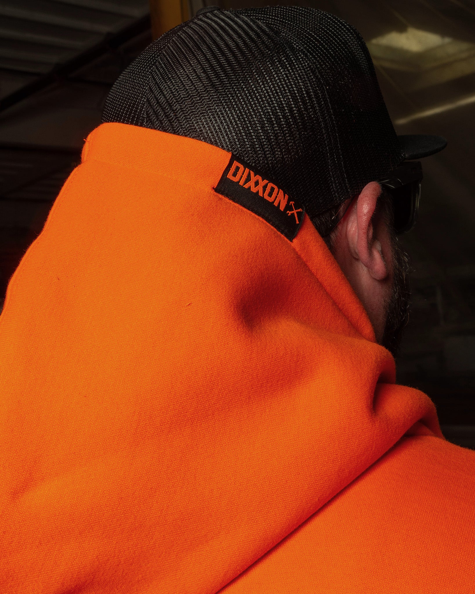 Black Checkpoint Pullover Hoodie - Safety Orange | Dixxon Flannel Co.