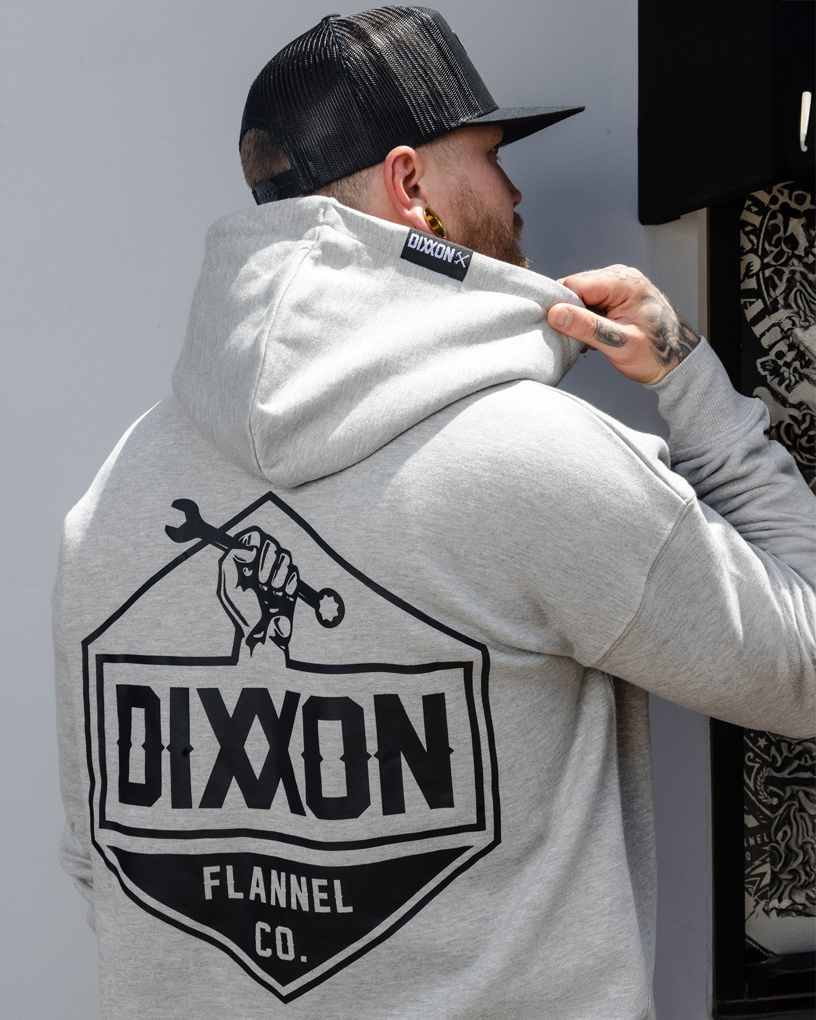 トップス working class zip hoodie Black Working Class Logo Zip Up Hoodie - Heather Gray