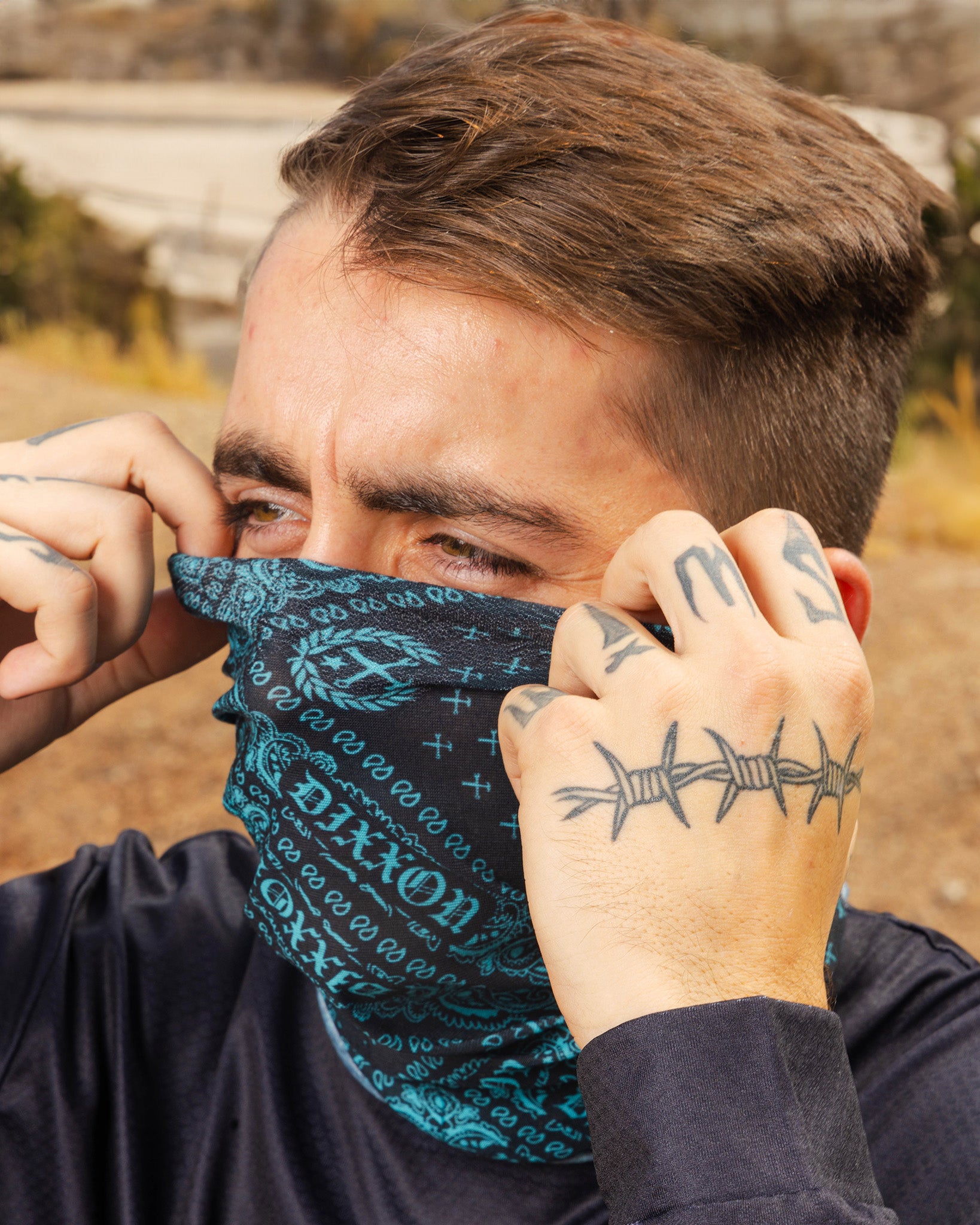 Dixxon Bandana Neck Gaiter: Black & Tiffany - Shop Now
