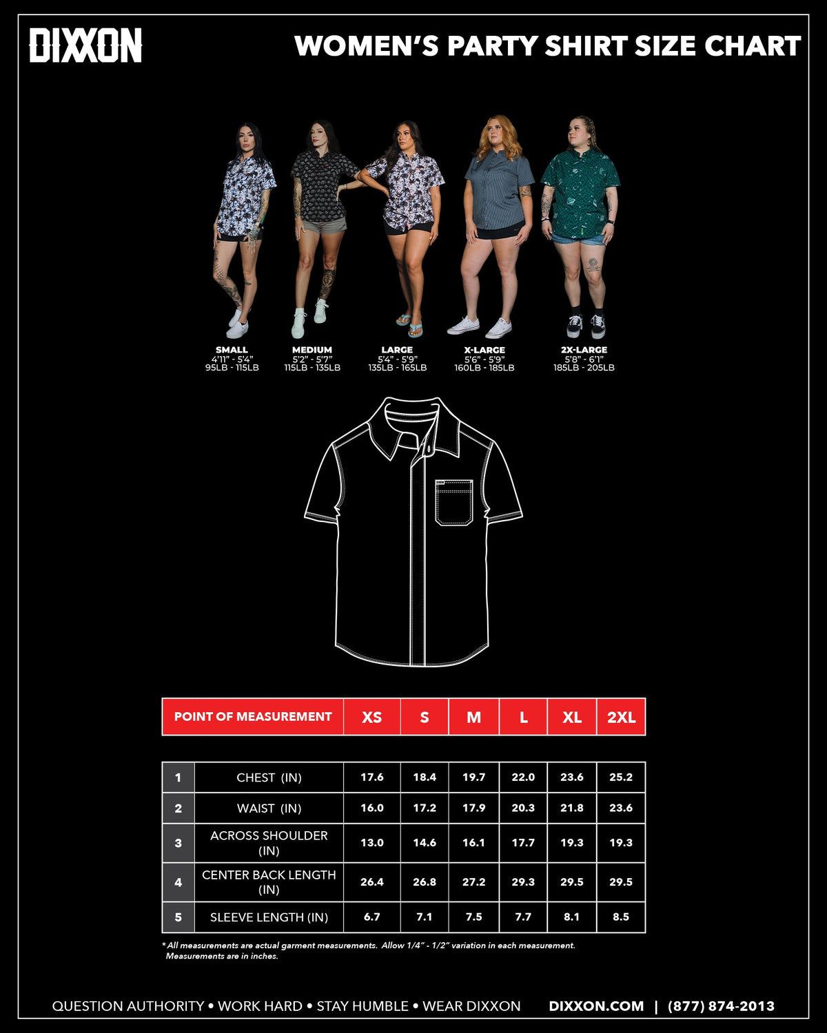 Size & Fit Guide Dixxon Flannel Co.
