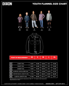 YOUTH FLANNEL SIZE CHART