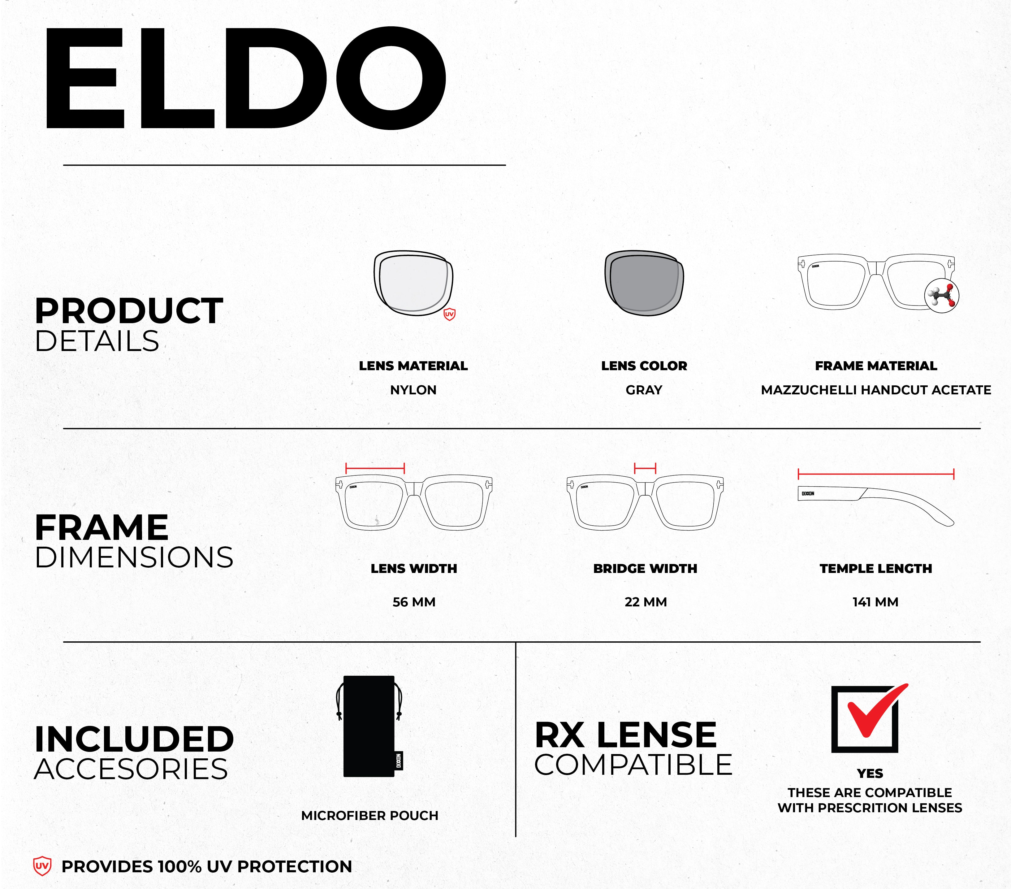 Eldo Sunglasses - Polished Black & Gray by Dixxon