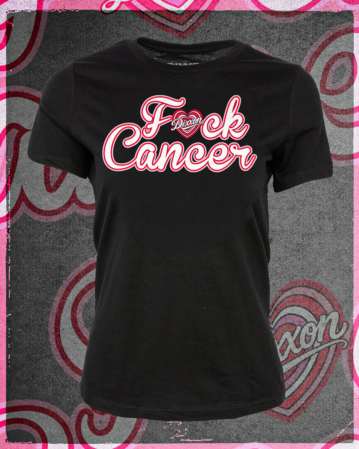 Women's F Cancer Fitted Tee - Black - view 1