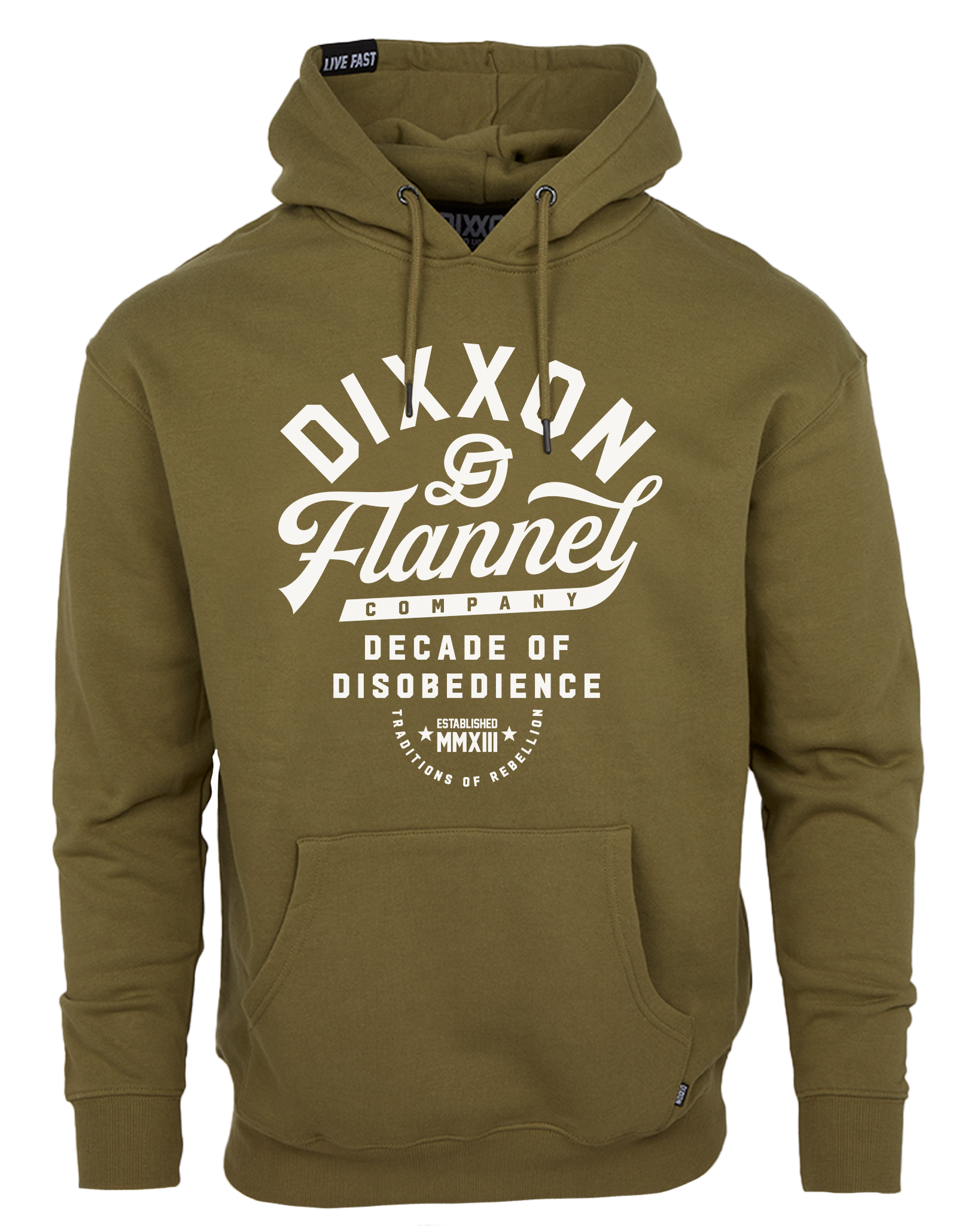 Men's White Pastime Pullover Hoodie - O.D. Green | Dixxon Flannel Co. Men's White Pastime Pullover Hoodie - O.D. Green | Dixxon Flannel Co.