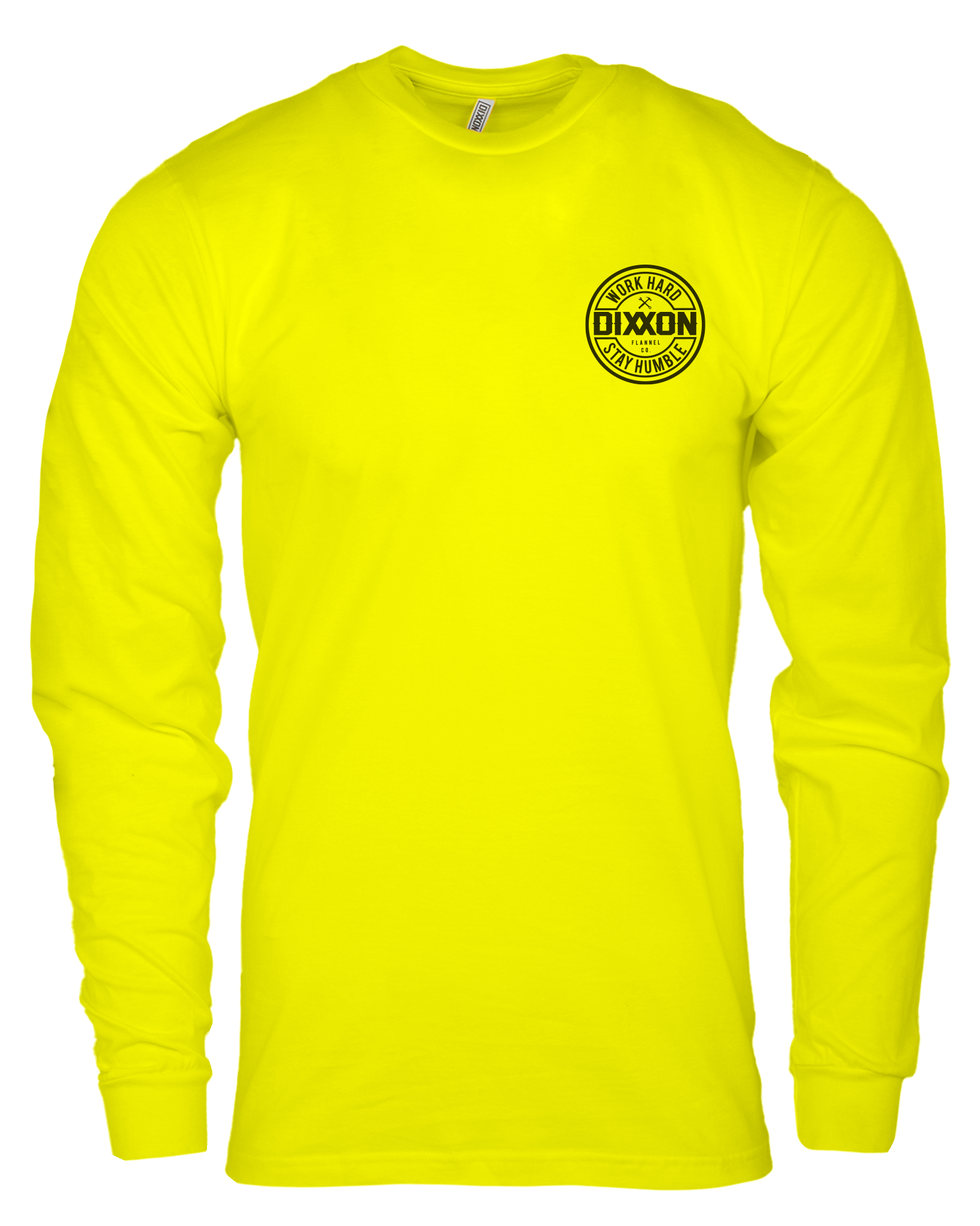 Men's Corpo Hi Vis Long Sleeve T-Shirt - Safety Yellow | Dixxon Men's Corpo Hi Vis Long Sleeve T-Shirt - Safety Yellow | Dixxon