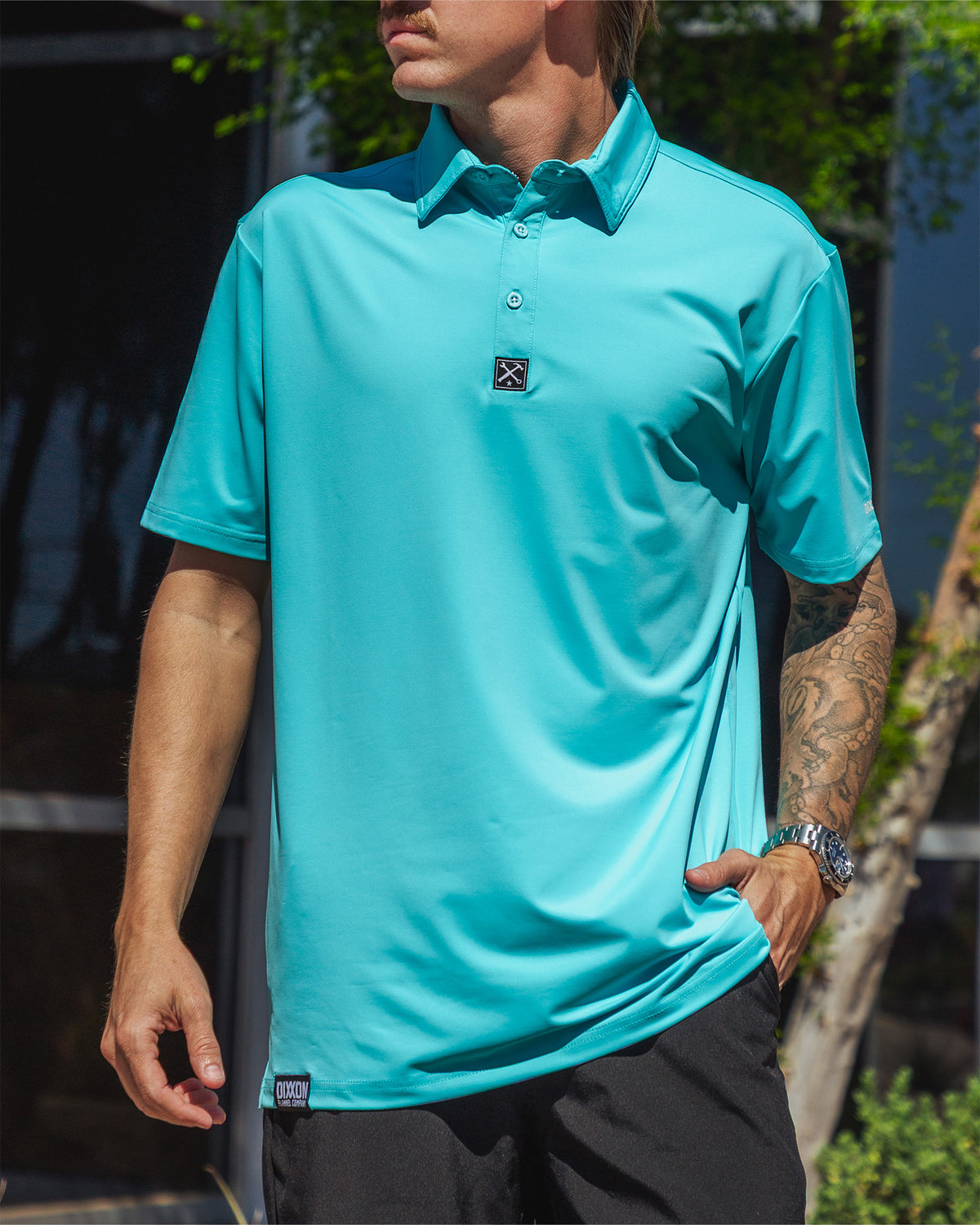 Solid Party Polo - Aqua view 3