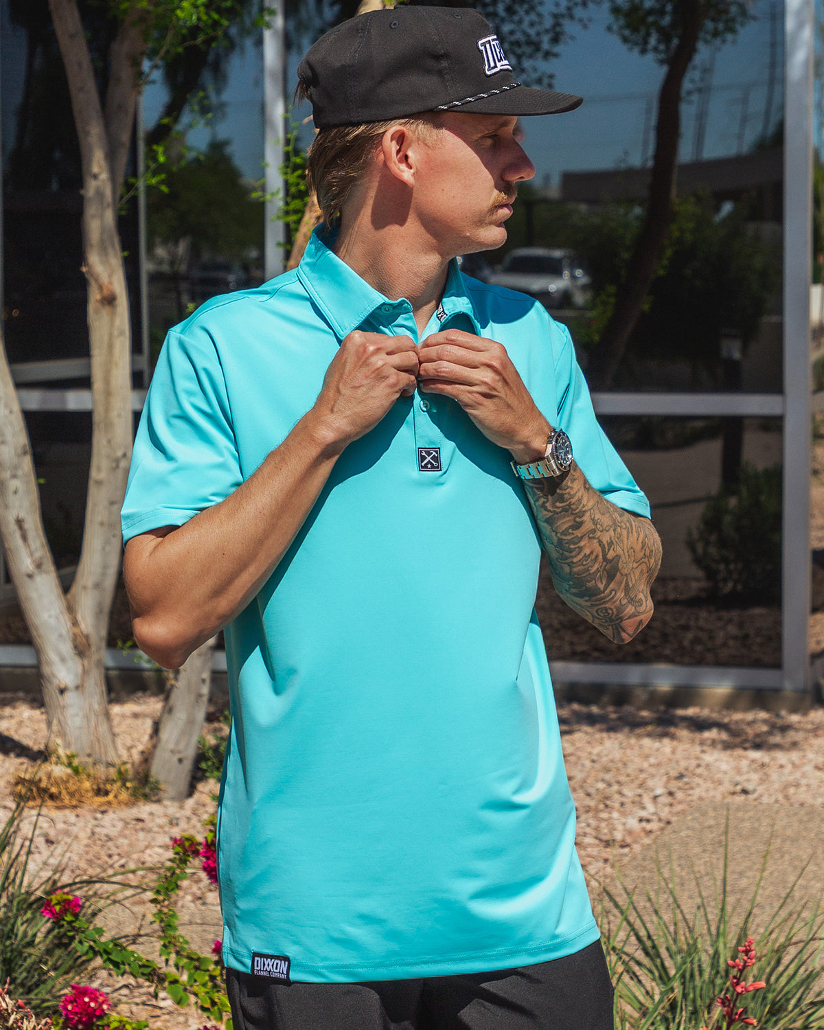 Solid Party Polo - Aqua view 5