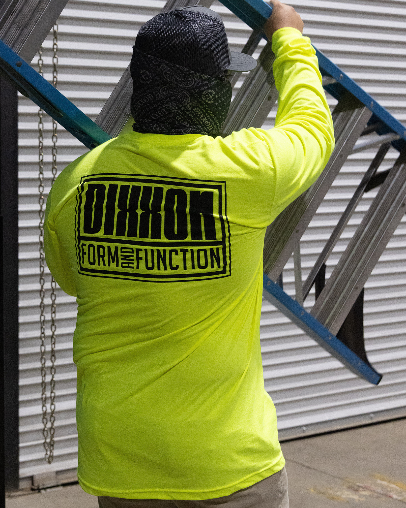 Black Modular Long Sleeve T-Shirt - Safety Yellow view 4