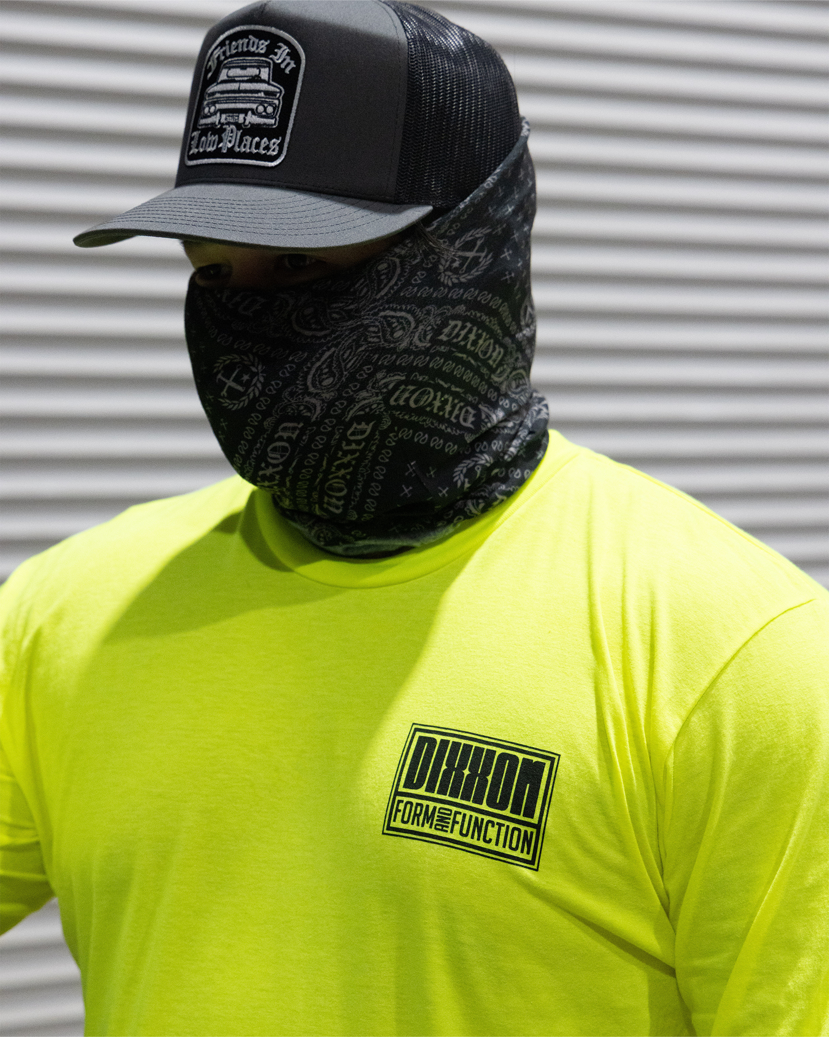 Black Modular Long Sleeve T-Shirt - Safety Yellow view 3
