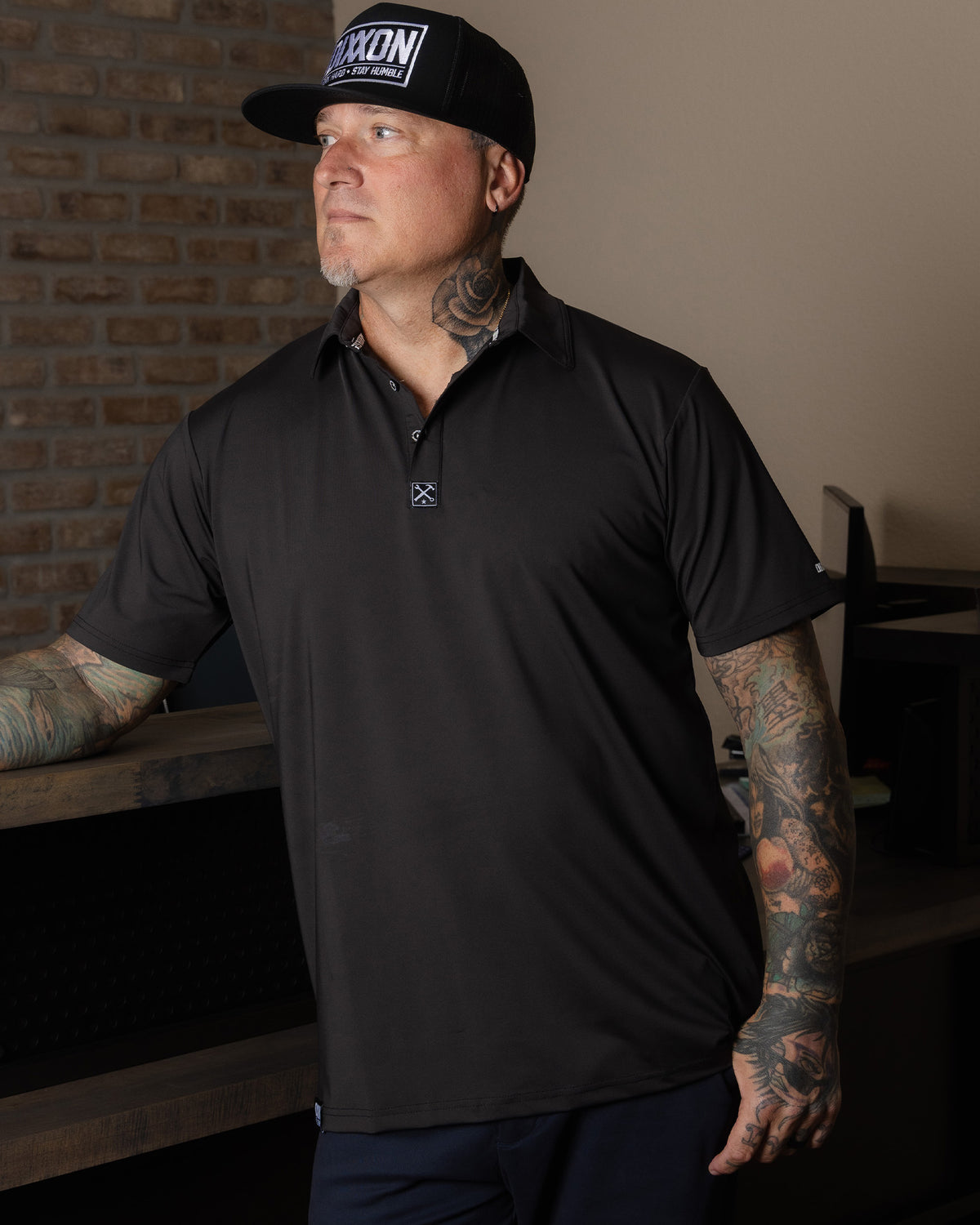 Solid Party Polo - Black view 3