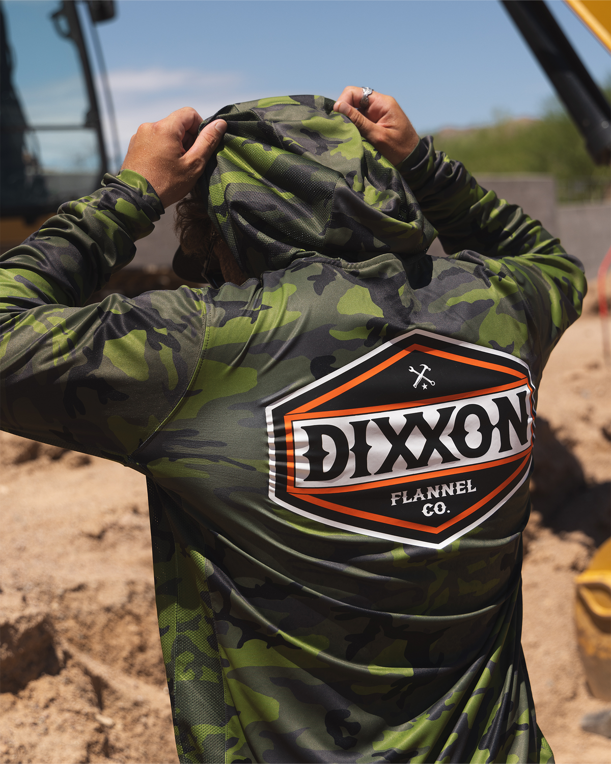 Branded UV Pullover Hoodie - OD Green & Camo view 4