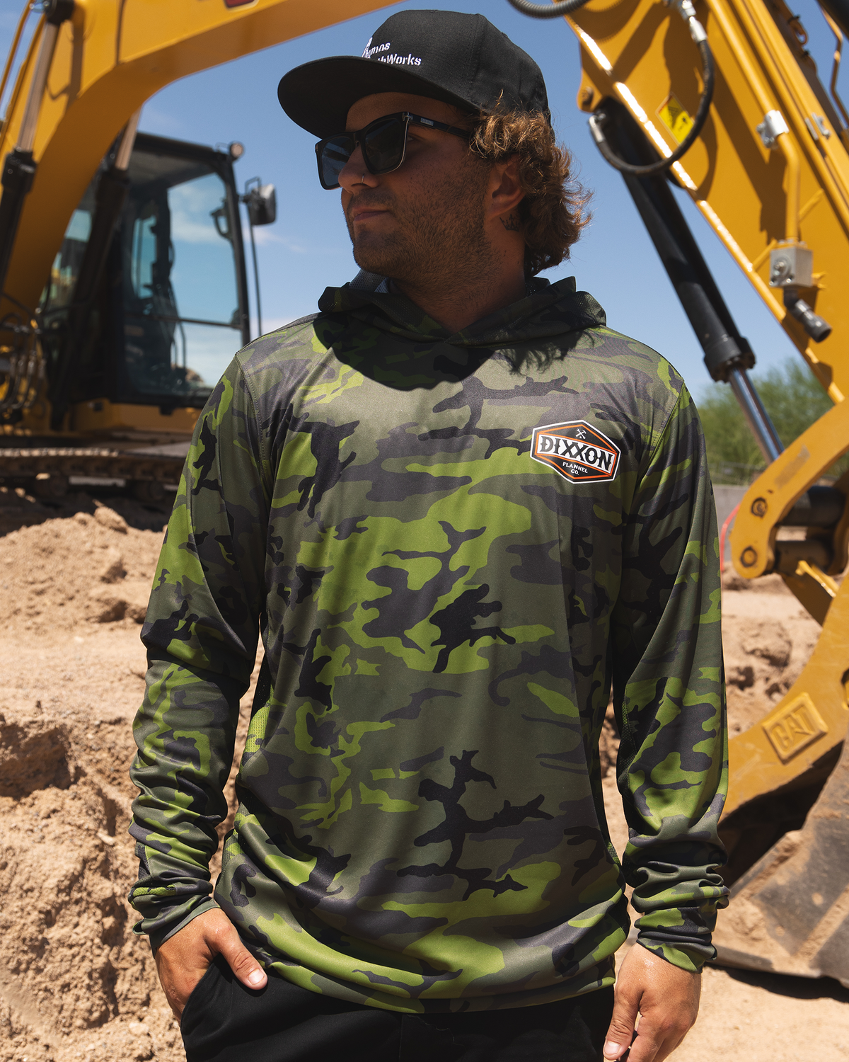 Branded UV Pullover Hoodie - OD Green & Camo view 5