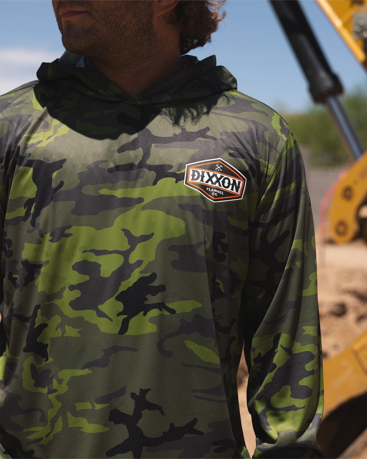 Branded UV Pullover Hoodie - OD Green & Camo view 6