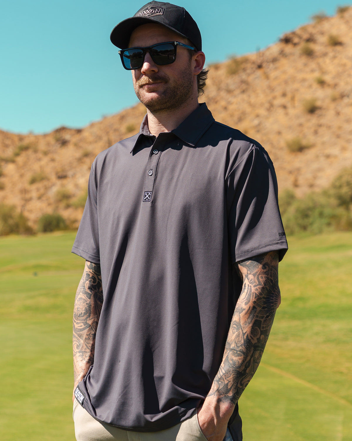 Solid Party Polo - Charcoal view 1