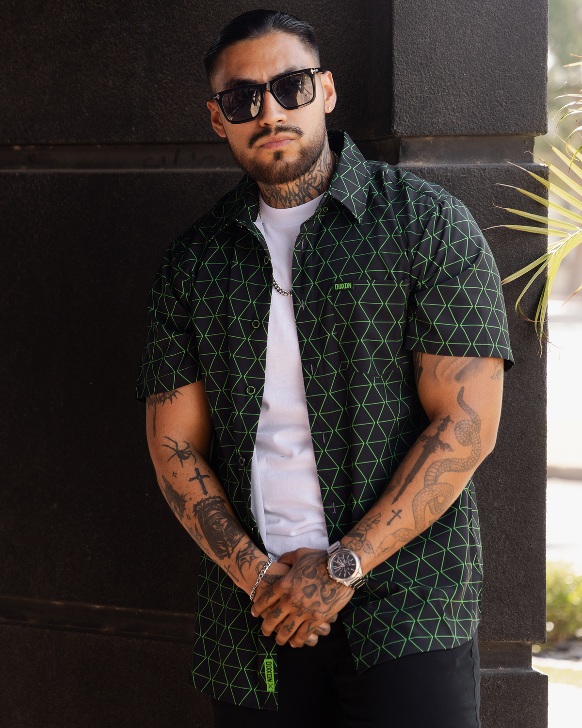 Enigma Party Shirt - Black & Green view 1