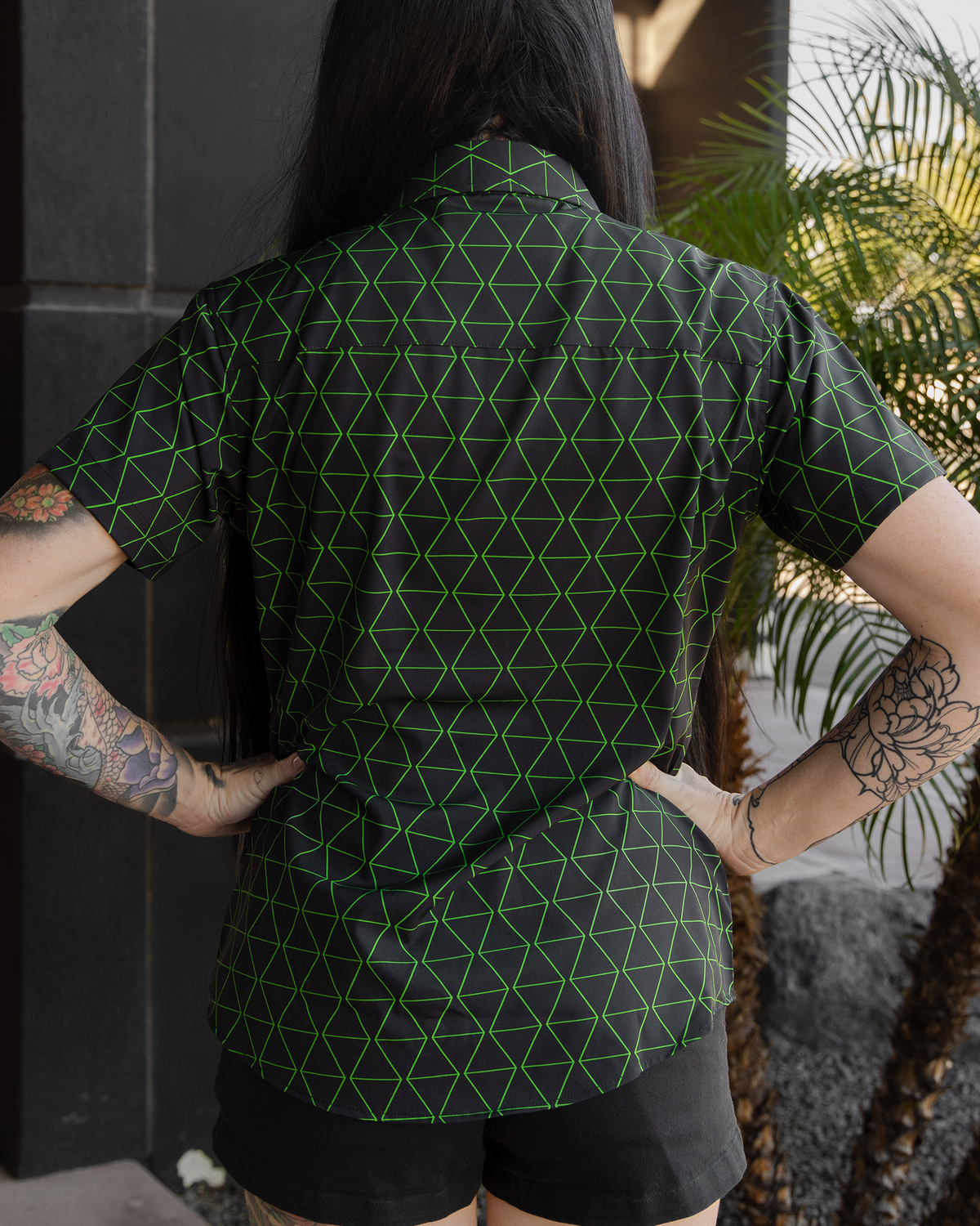 Women's Enigma Party Shirt - Black & Green view 3