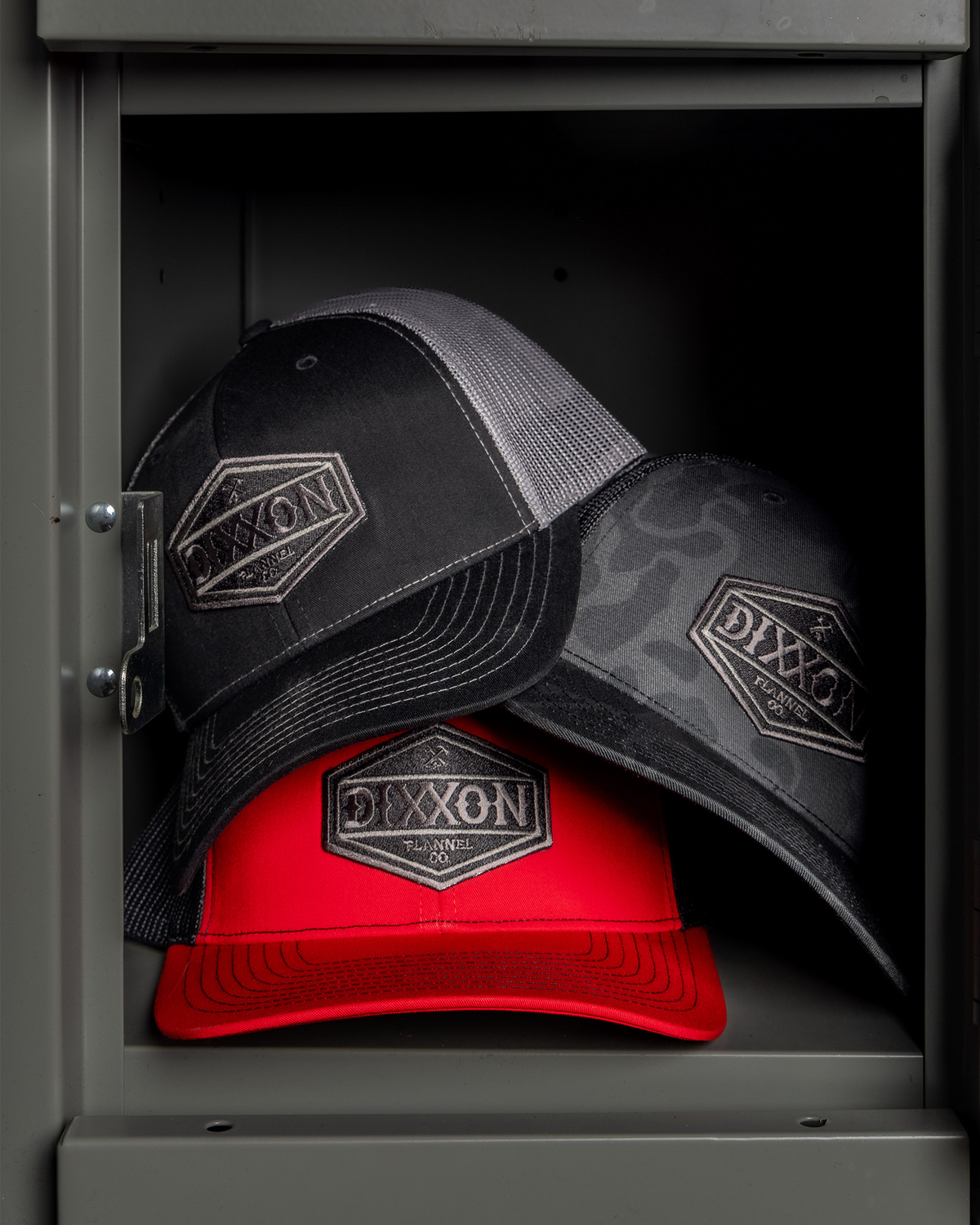 Foundry Shield Curved Bill Trucker Snapback - Black & Gray - view 1