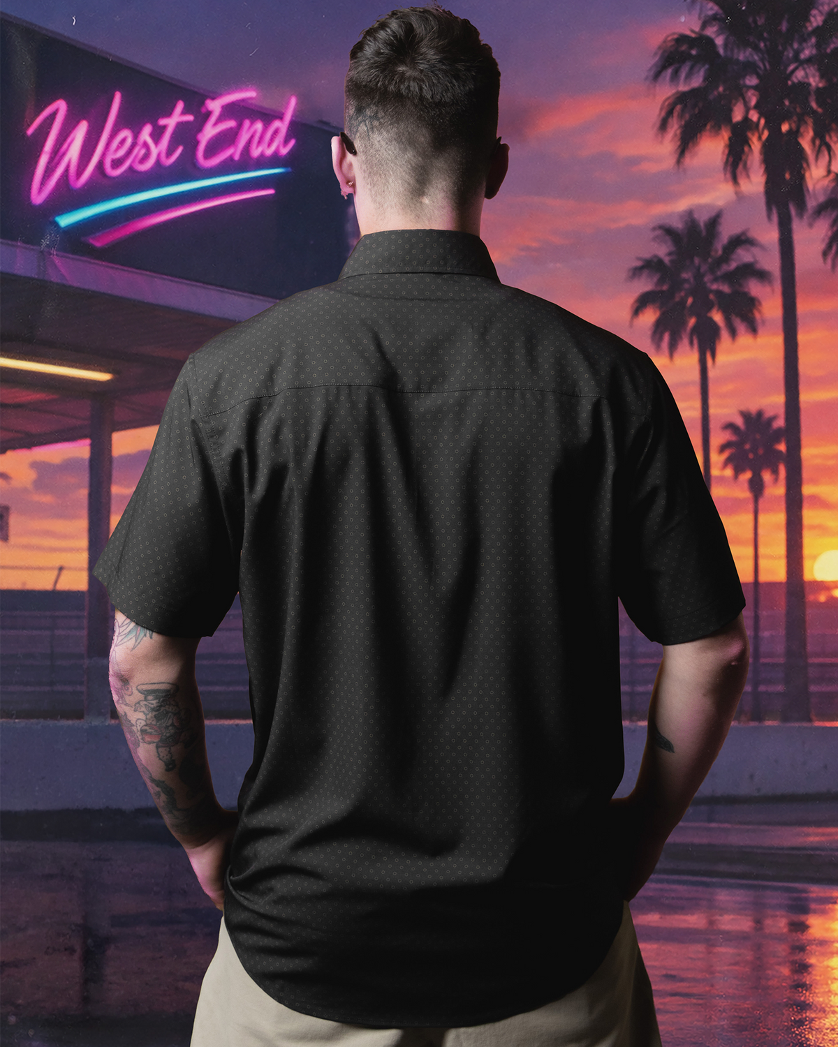 West End Party Shirt - Black & Gold view 3