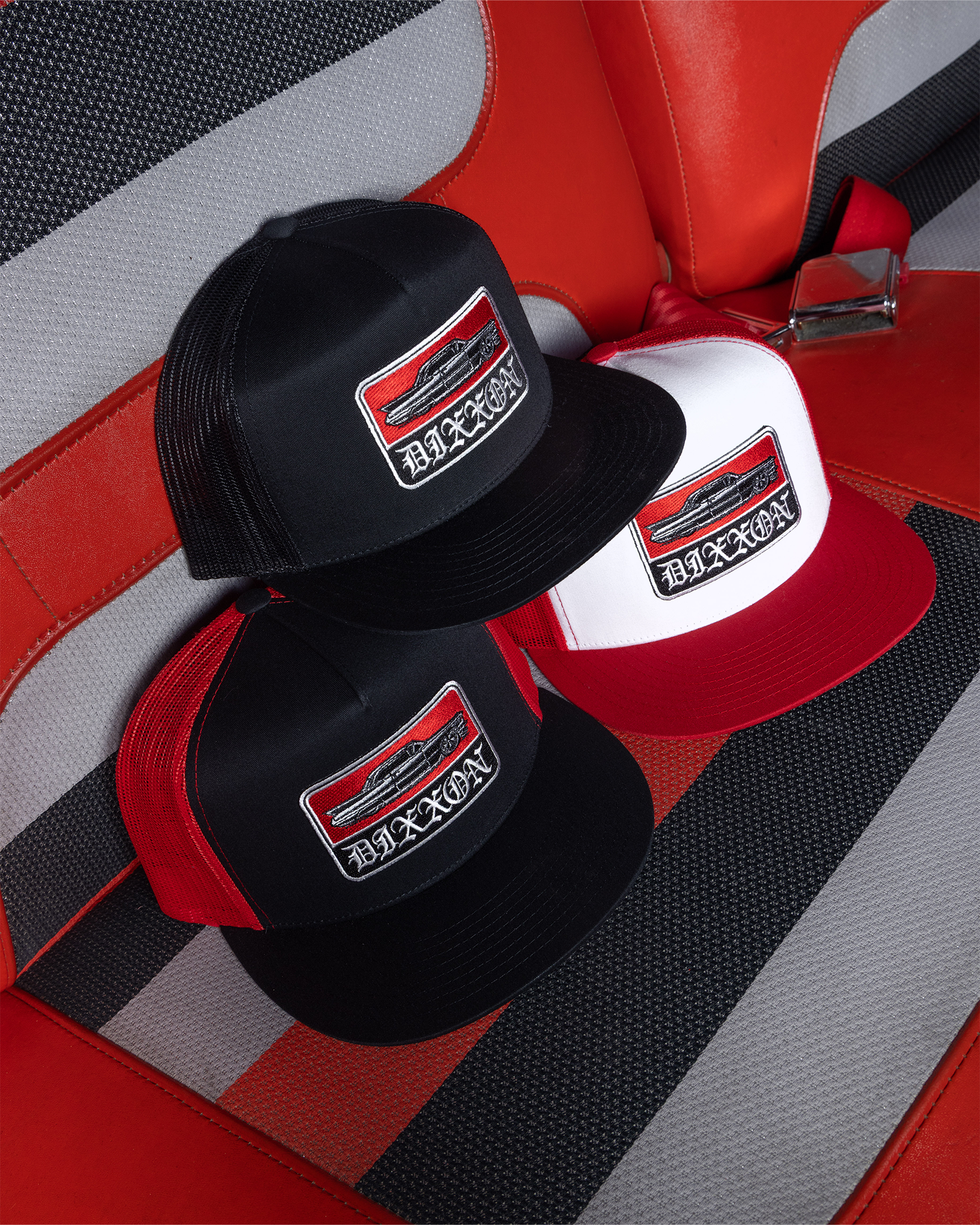 Low & Slow Flat Bill Trucker Snapback - Red & Black - view 1