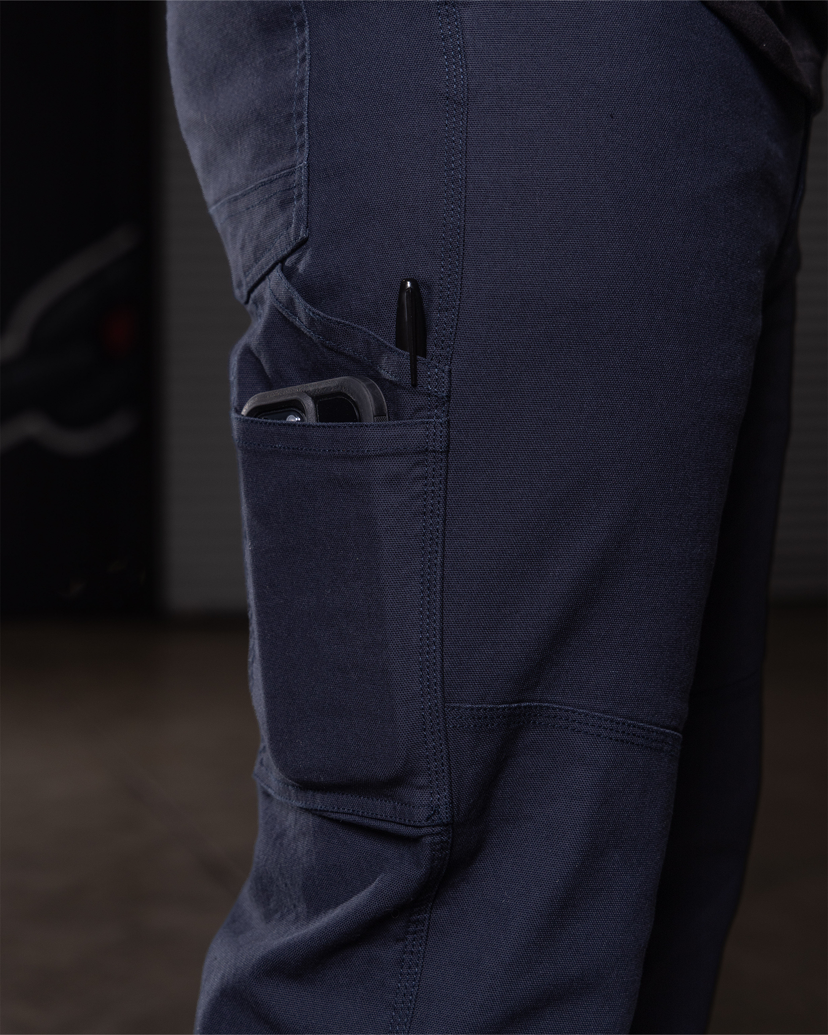Canvas Work Pants - Navy - view 8