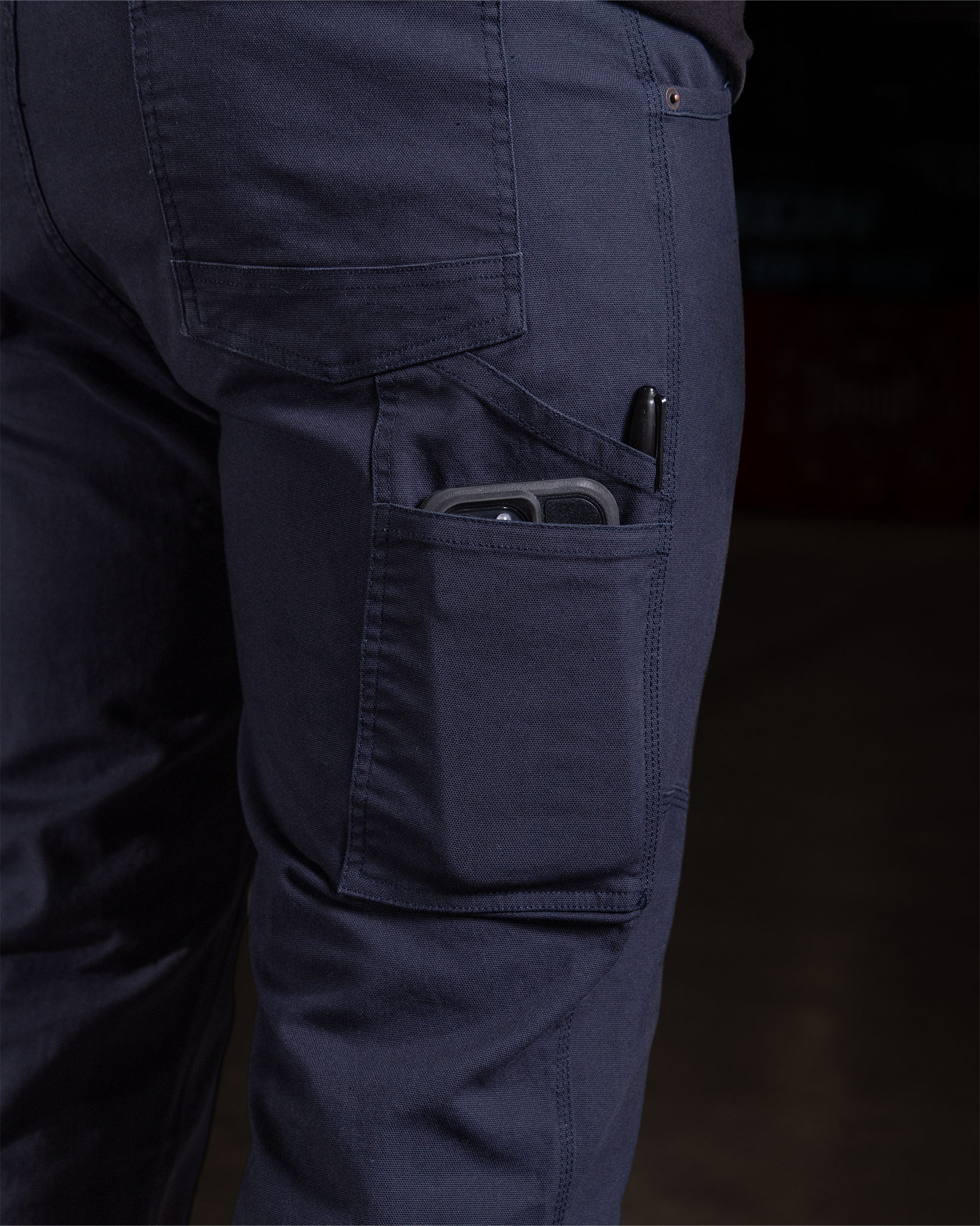 Canvas Work Pants - Navy - view 9