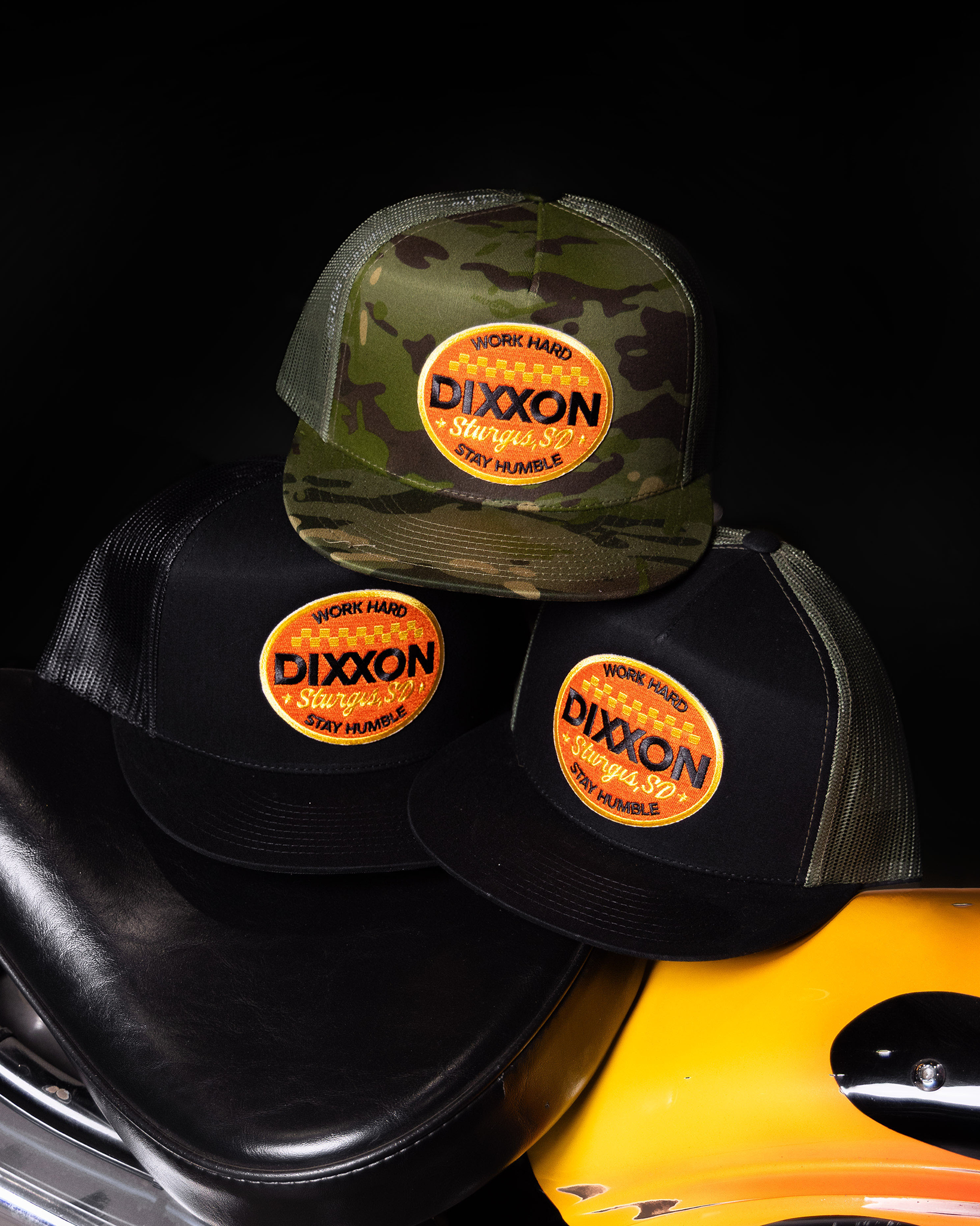 Sturgis Rally 2026 Flat Bill Trucker Snapback - Orange & Yellow - view 1