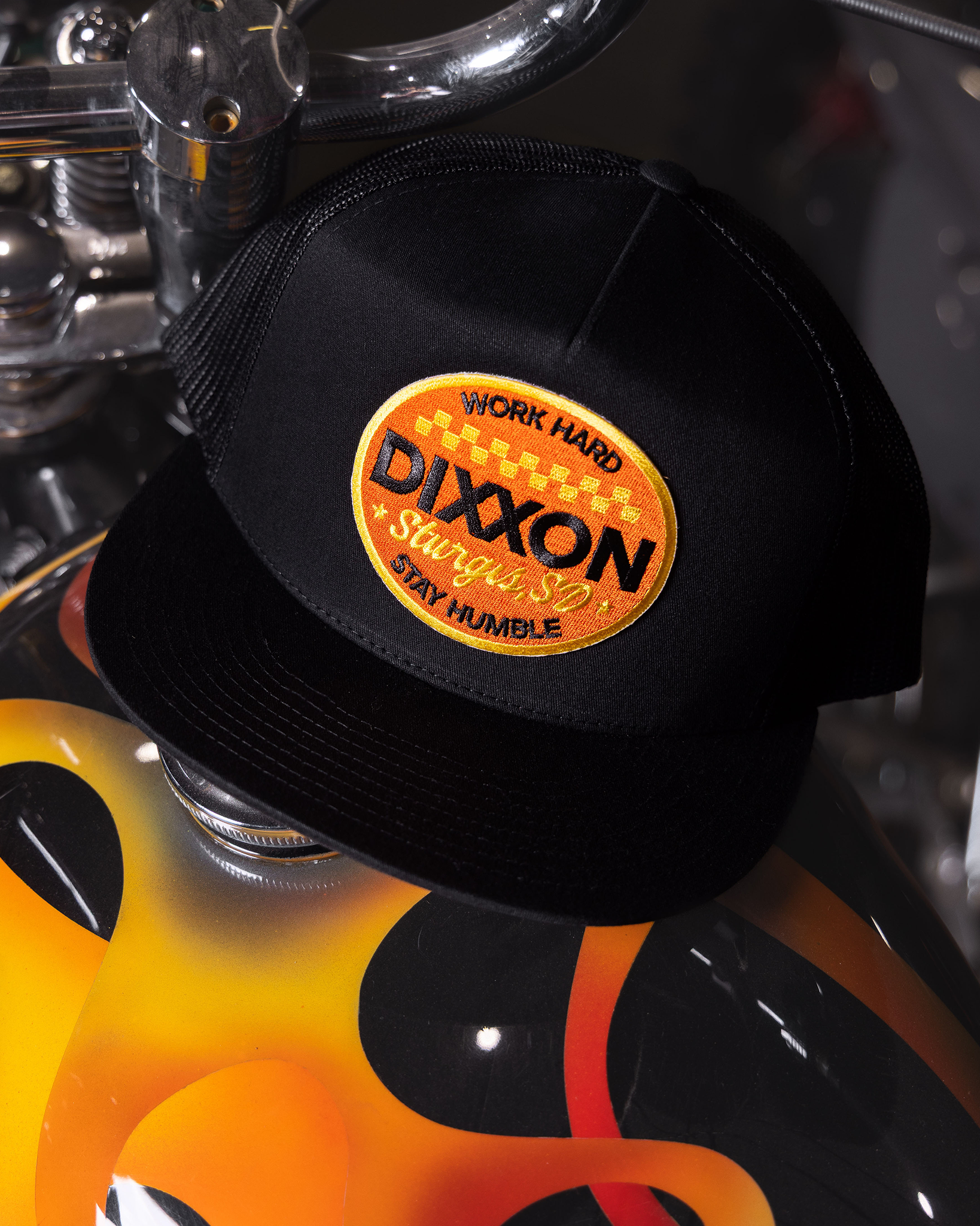 Sturgis Rally 2026 Flat Bill Trucker Snapback - Orange & Yellow - view 2