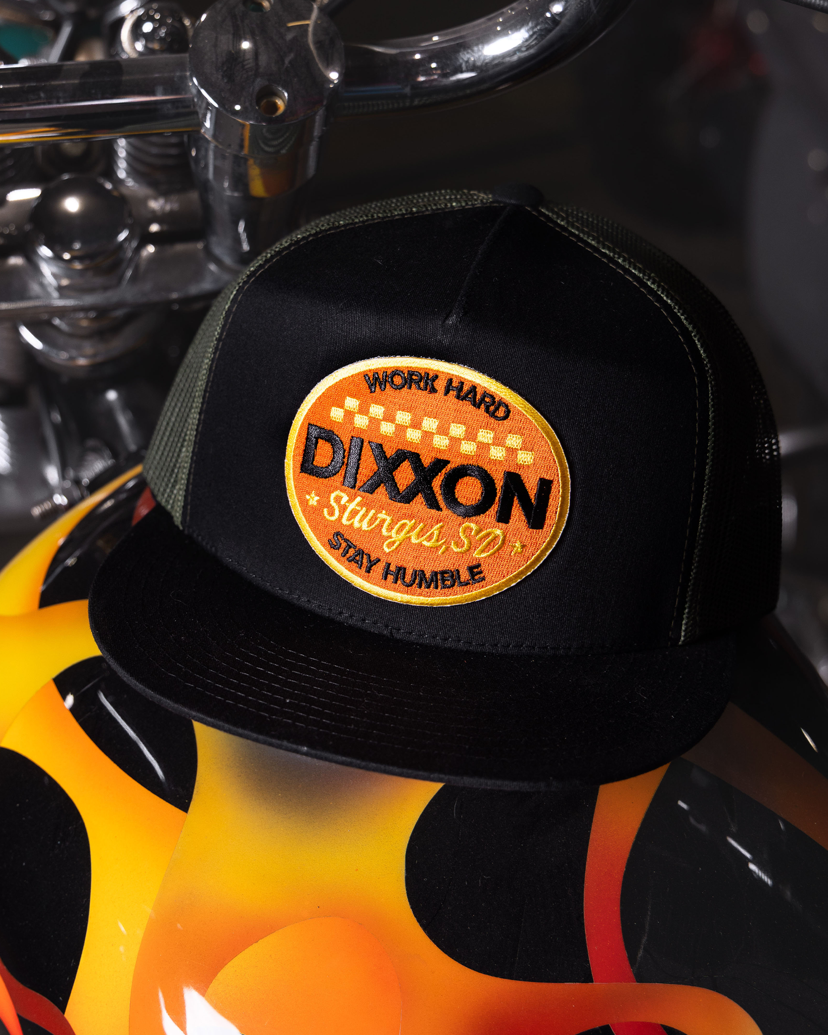 Sturgis Rally 2026 Flat Bill Trucker Snapback - Orange & Yellow - view 3
