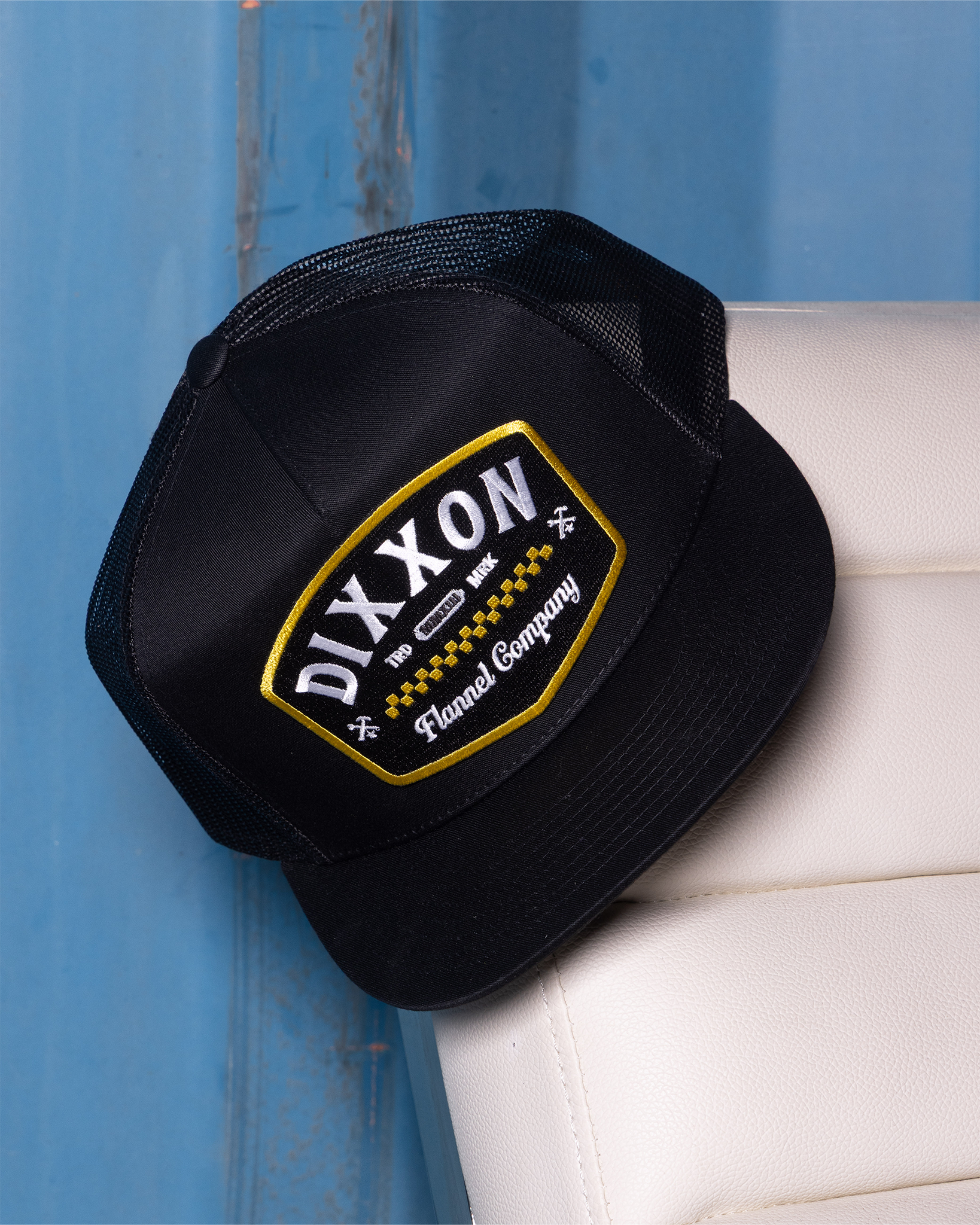 Station Flat Bill Trucker Snapback - Black & Yellow - view 2