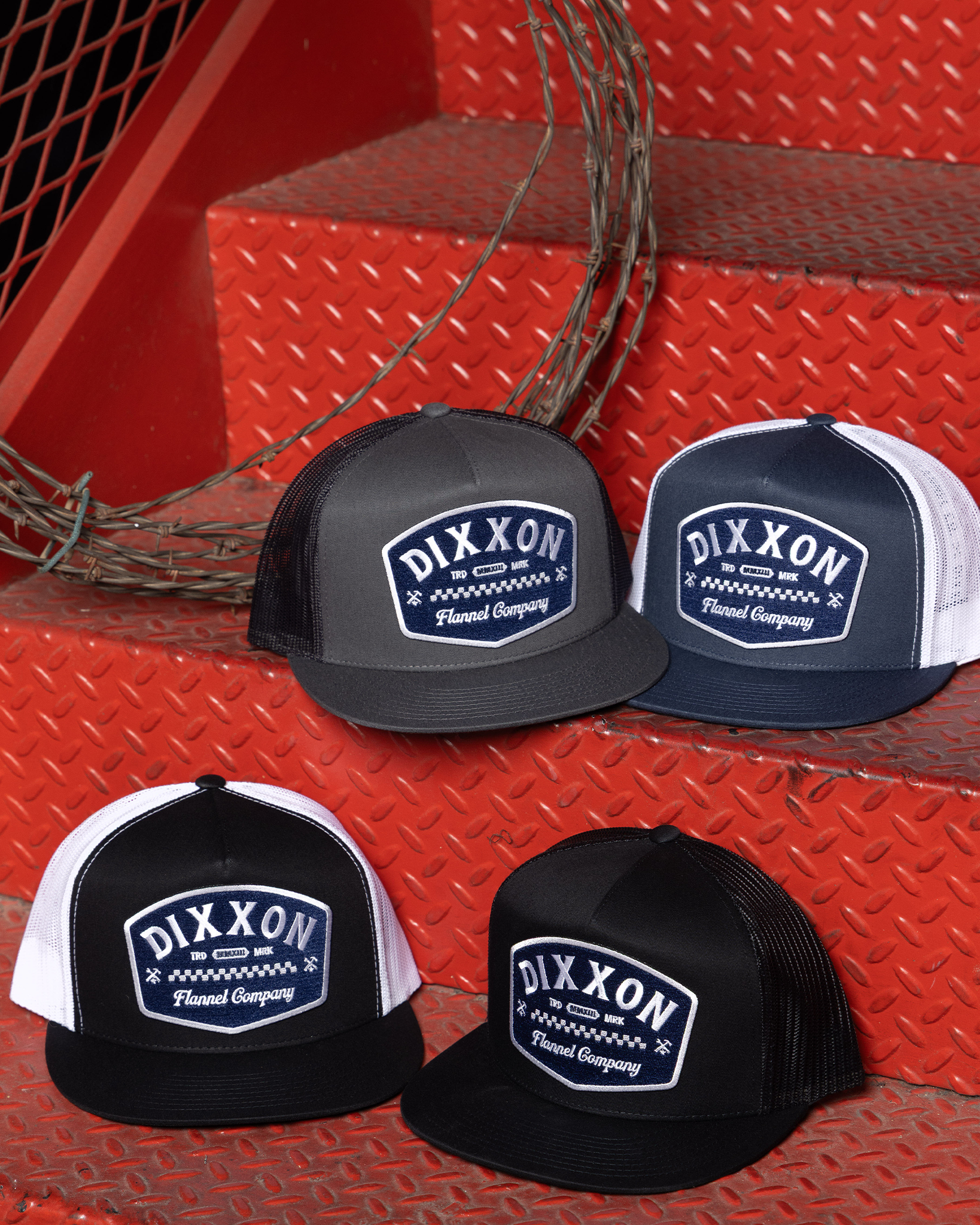 Station Flat Bill Trucker Snapback - Blue & White - view 1