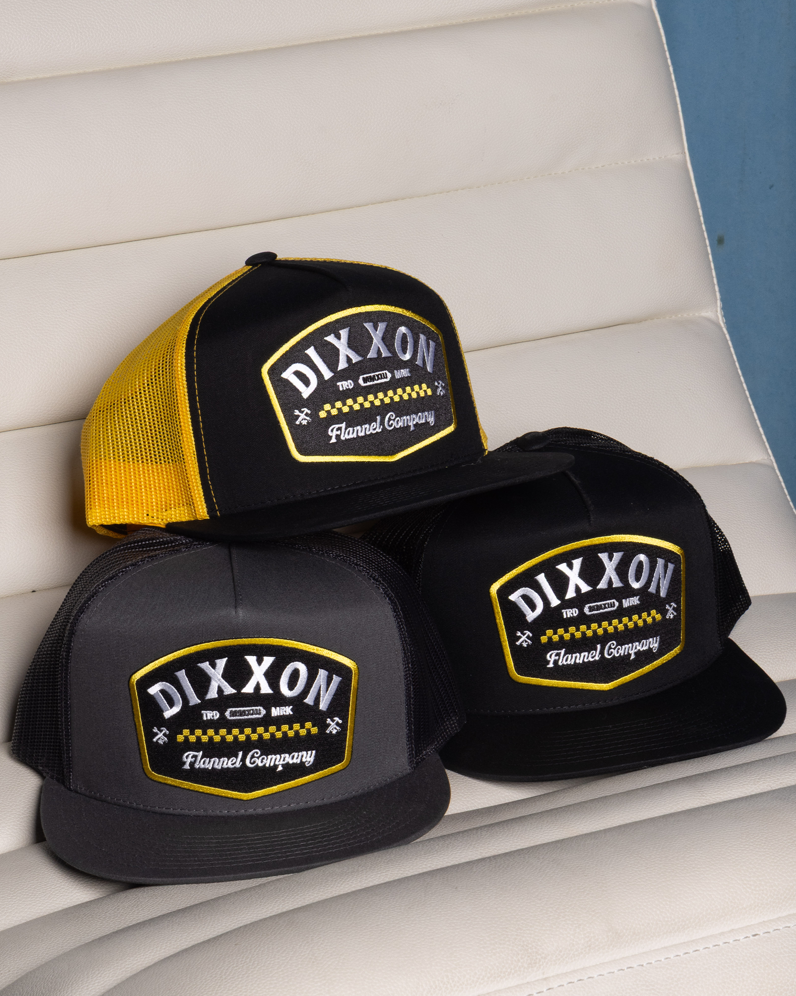 Station Flat Bill Trucker Snapback - Black & Yellow - view 1