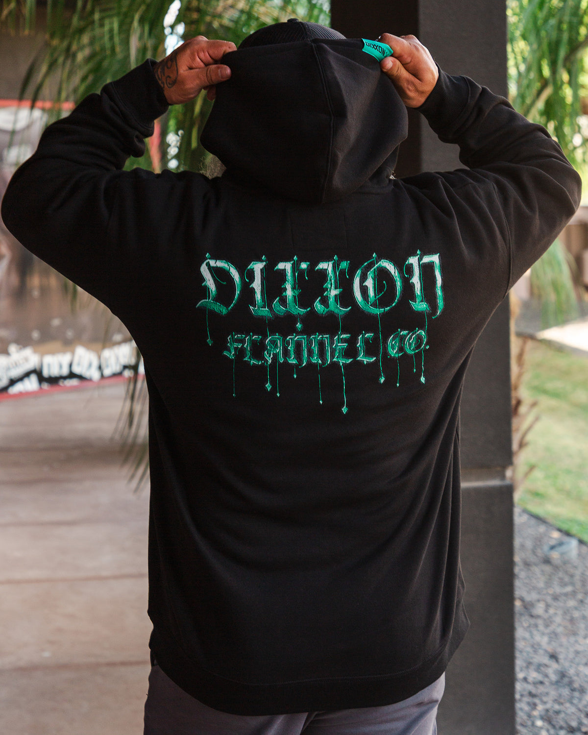 Teal Staking Claim Pullover Hoodie - Black view 1