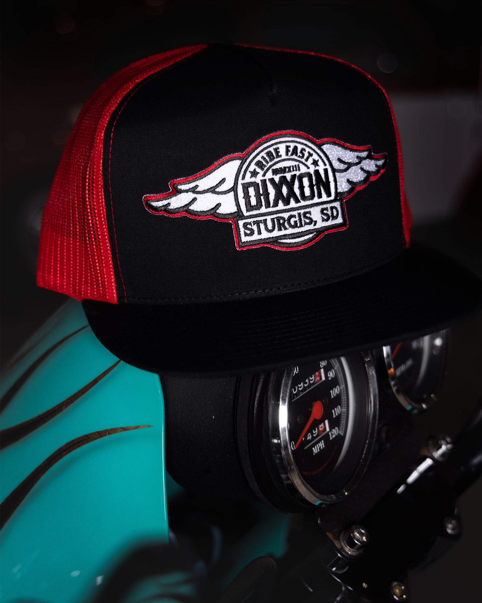 Sturgis Wings 2026 Flat Bill Trucker Snapback - Black, White, & Red - view 2