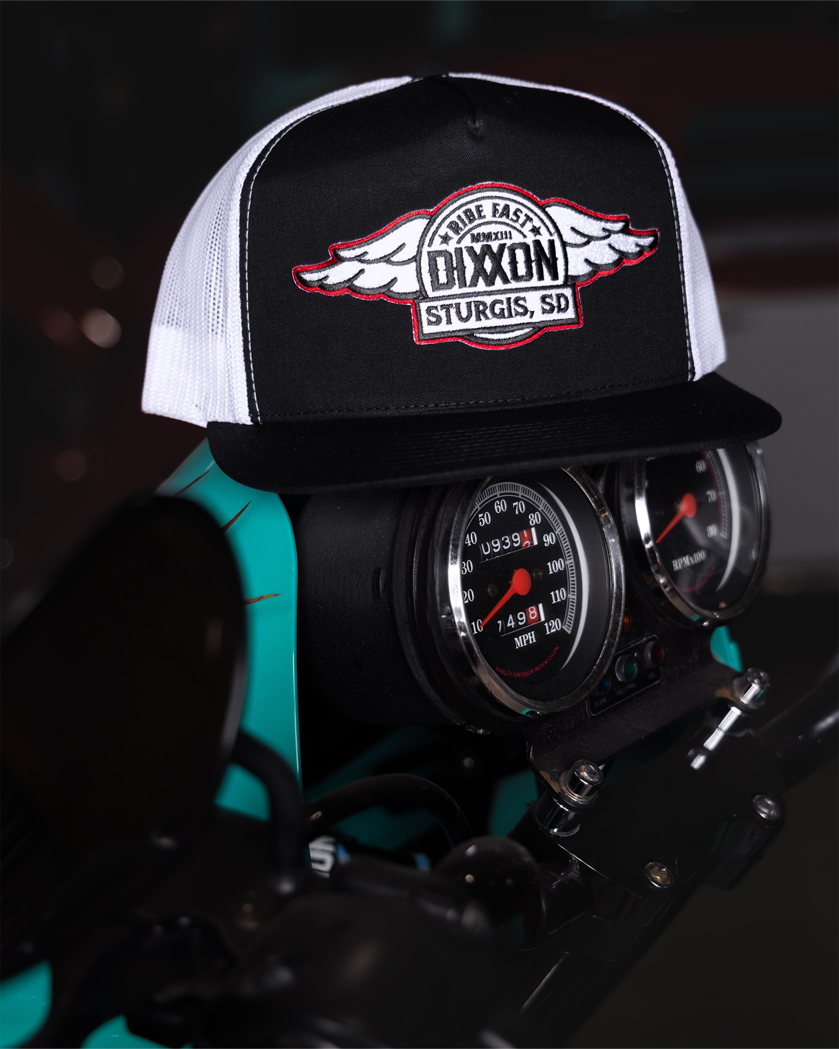 Sturgis Wings 2026 Flat Bill Trucker Snapback - Black, White, & Red - view 4