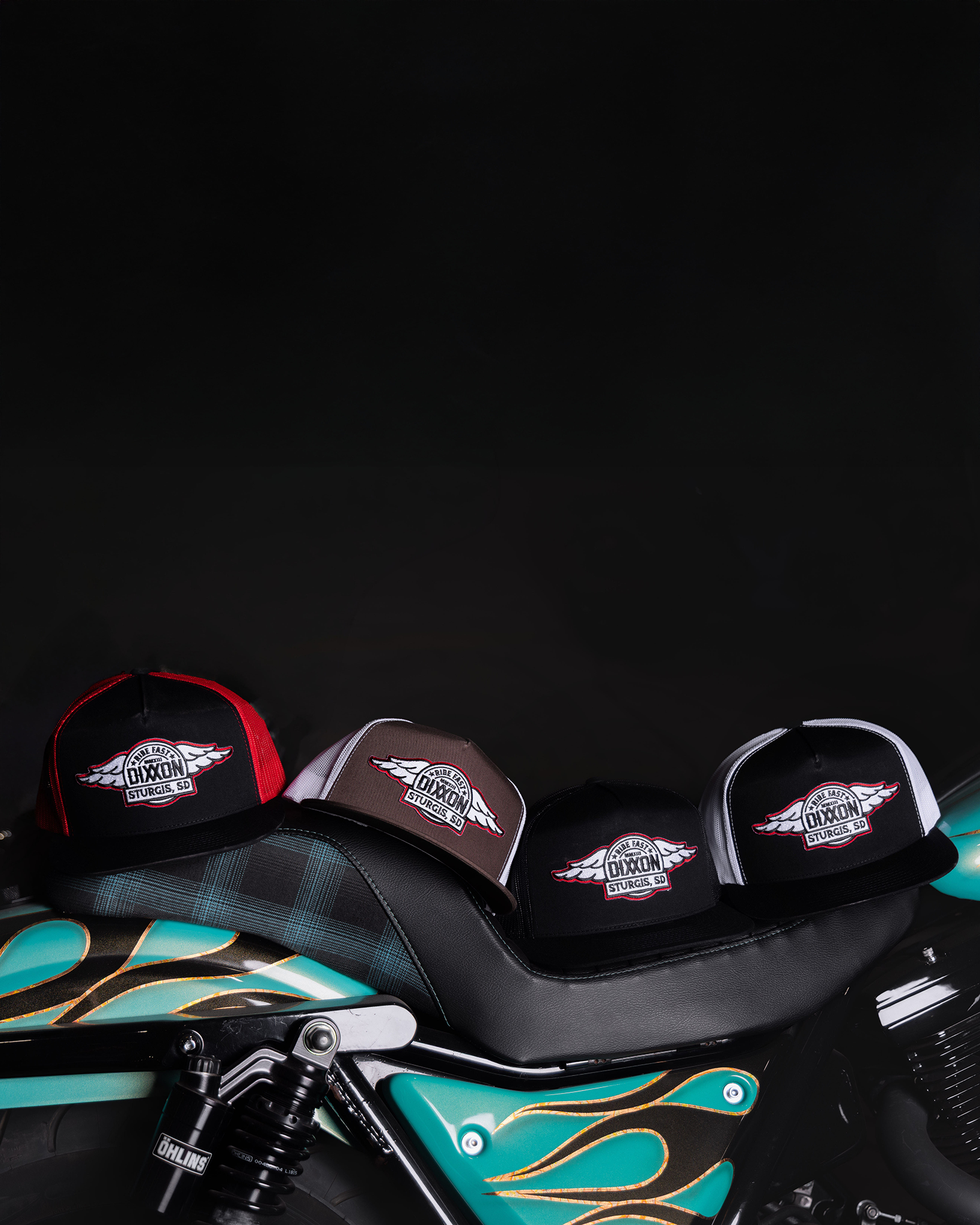 Sturgis Wings 2026 Flat Bill Trucker Snapback - Black, White, & Red - view 1