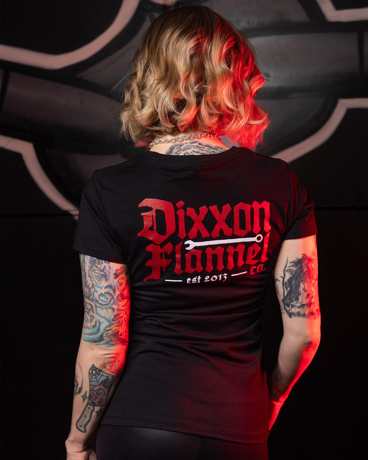 Women's Red Hexbound Fitted Tee - Black view 1
