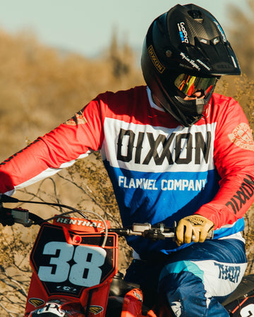 Men's Badge Off-Road / MX Jersey - Red, White, & Blue | Dixxon