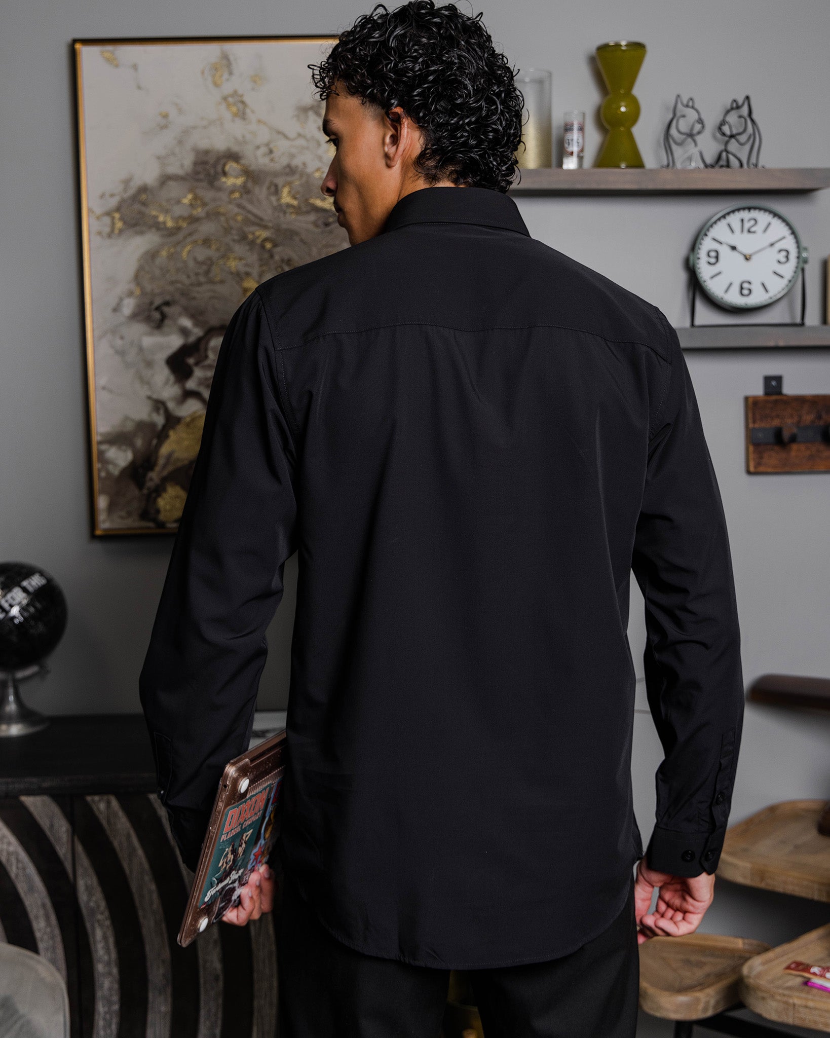 Dixxon Black Bamboo Dress Shirt 2.0 | Black Long Sleeve