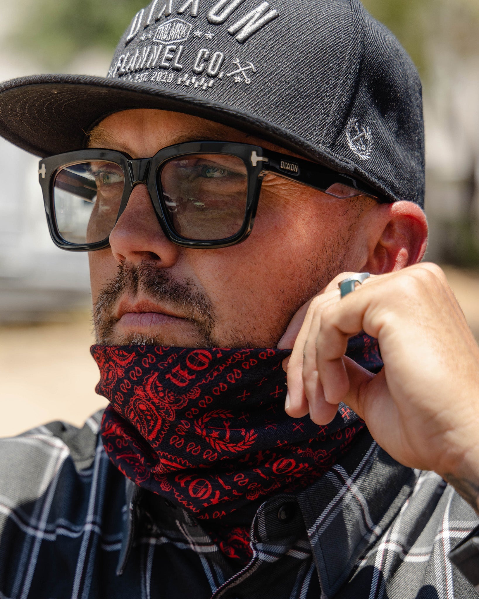 Bandana Neck Gaiter - Black & Red - Dixxon Flannel Co.