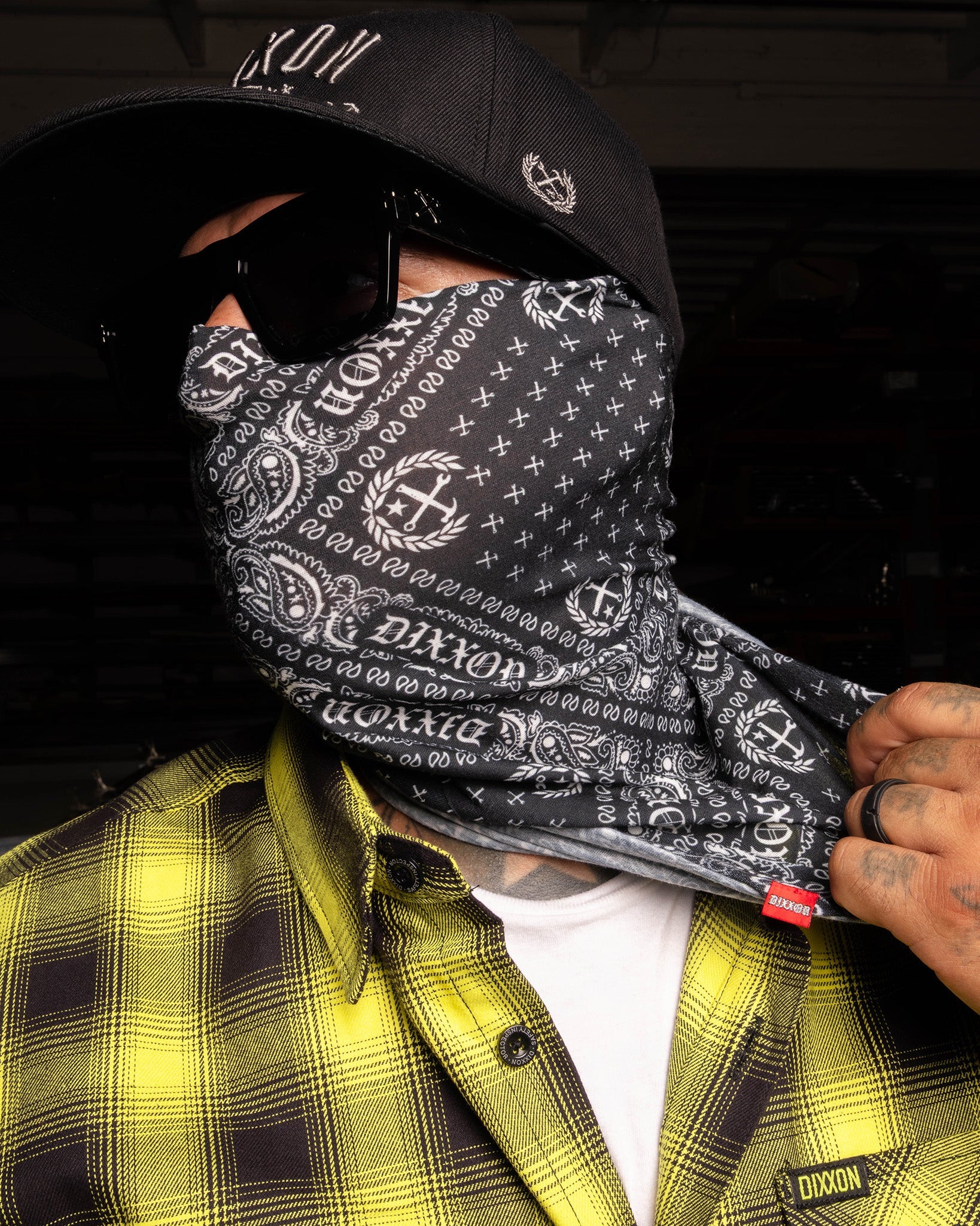 Bandana Neck Gaiter - Black & White - Dixxon Flannel Co.