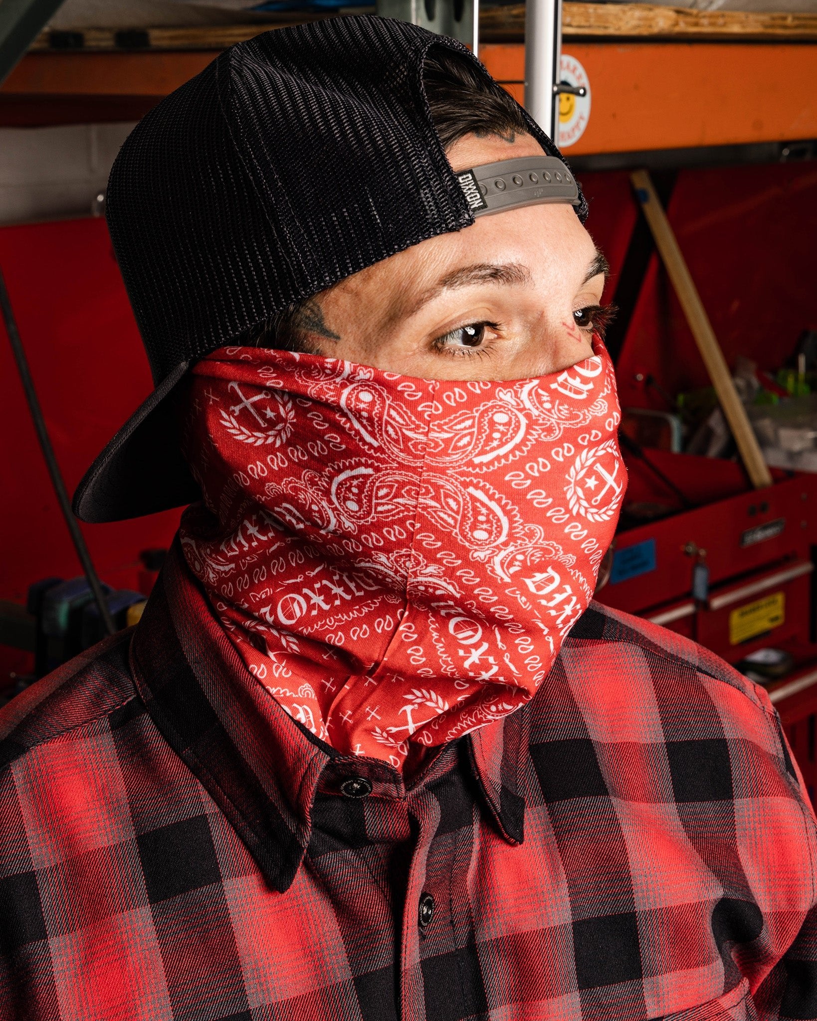 Bandana Neck Gaiter - Red & White - Dixxon Flannel Co.
