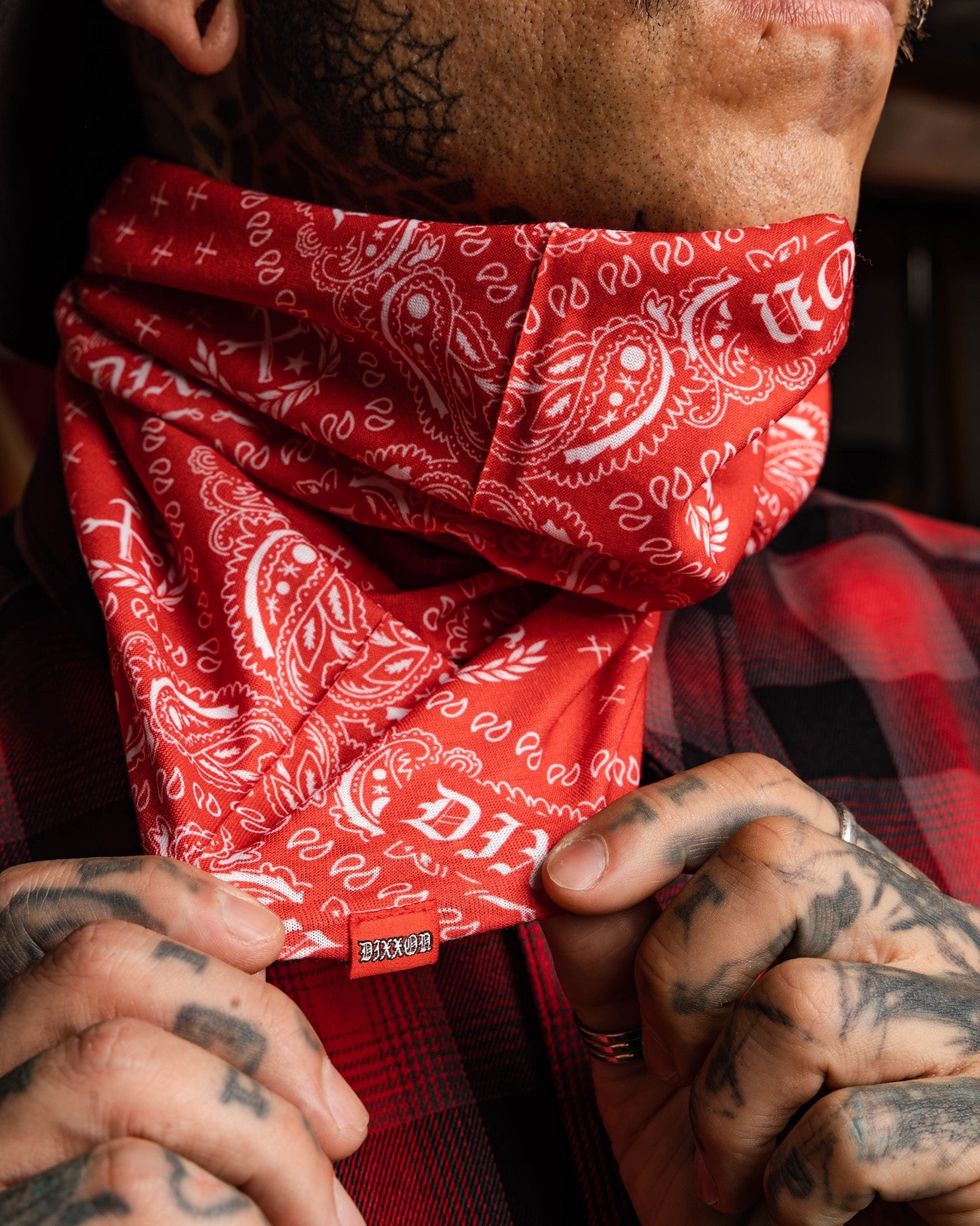 Bandana Neck Gaiter - Red & White - Dixxon Flannel Co.