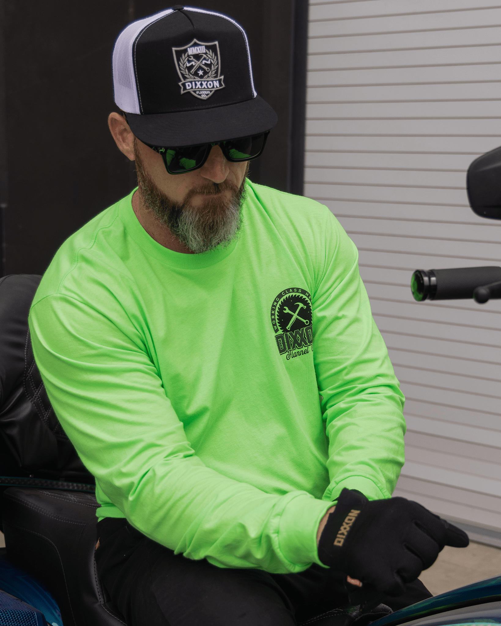 Black Buzz Hi Vis Long Sleeve T-Shirt - Safety Green - Dixxon Flannel Co.