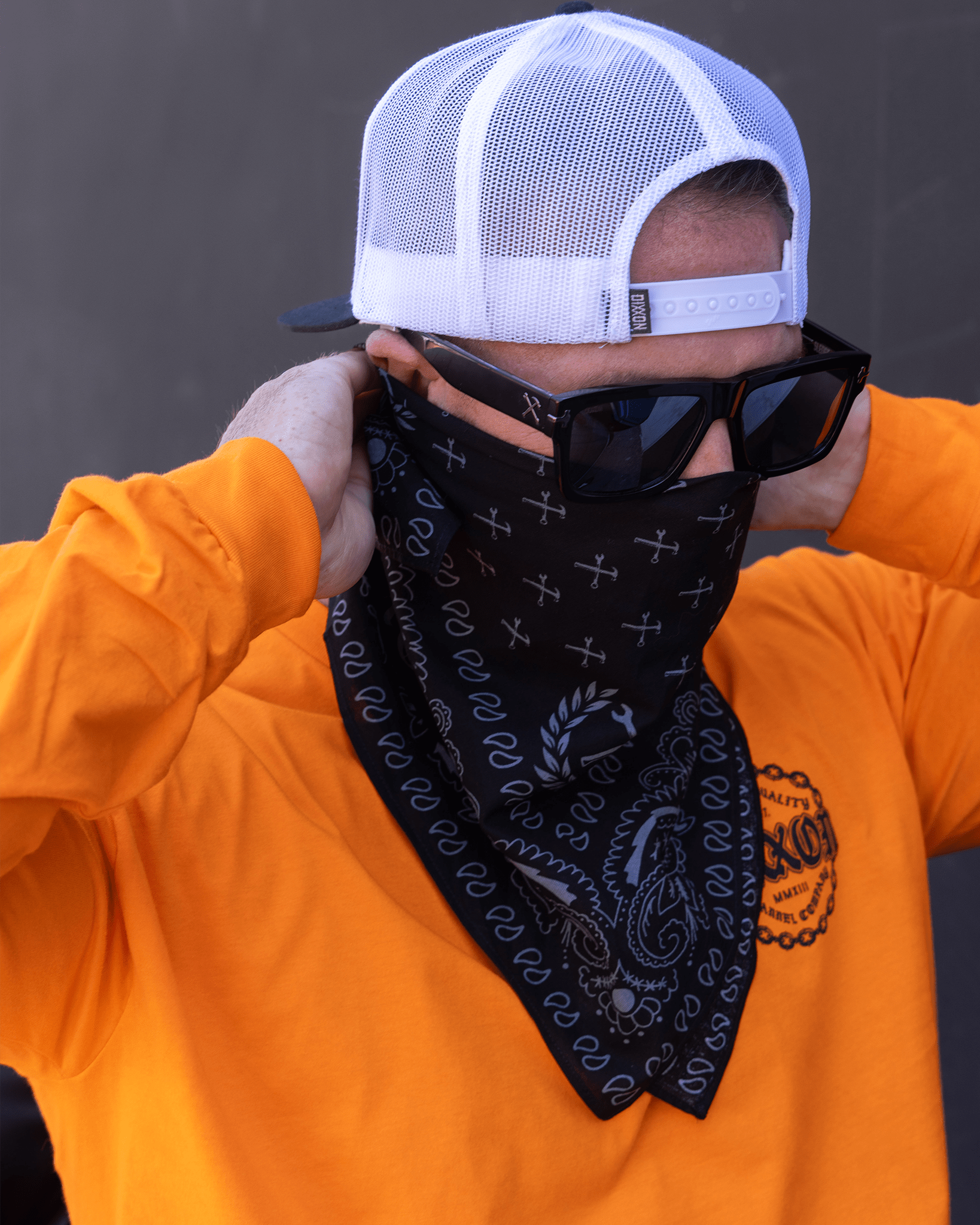 Black Chained Long Sleeve T-Shirt - Safety Orange - Dixxon Flannel Co. view 5