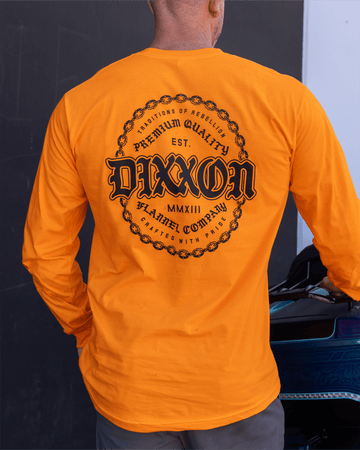 Black Chained Long Sleeve T-Shirt - Safety Orange | Dixxon Flannel Co.