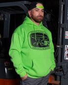 Black Checkpoint Pullover Hoodie - Safety Green - Dixxon Flannel Co.