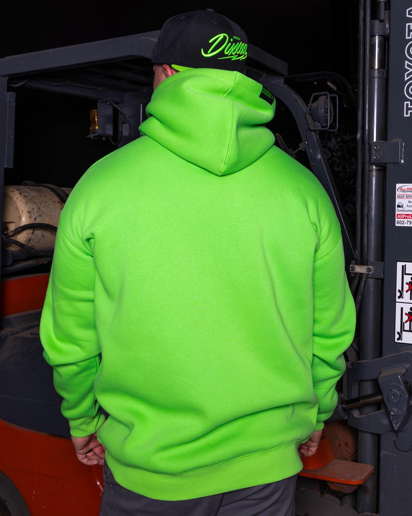 Black Checkpoint Pullover Hoodie - Safety Green - Dixxon Flannel Co.