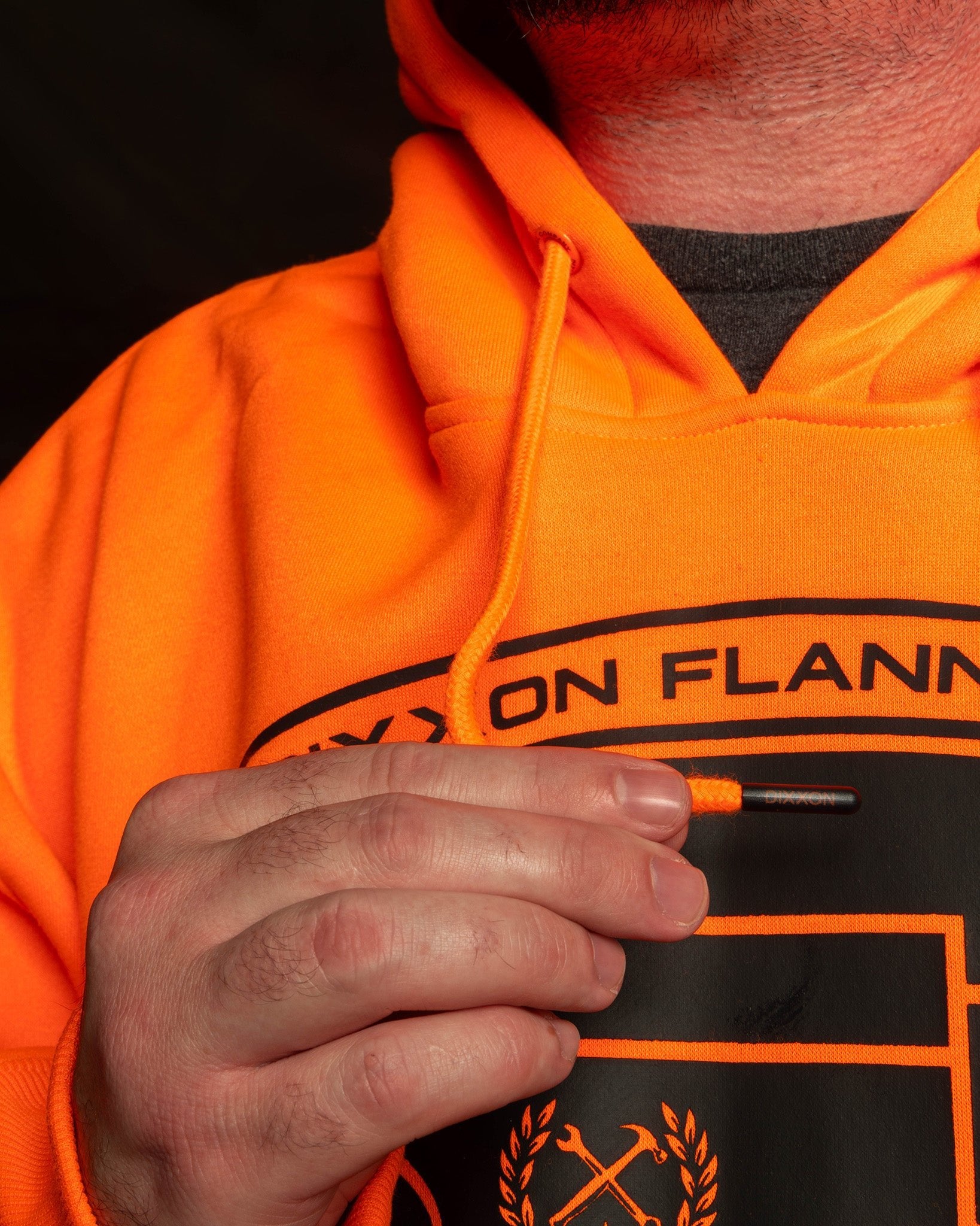 Black Checkpoint Pullover Hoodie - Safety Orange - Dixxon Flannel Co.